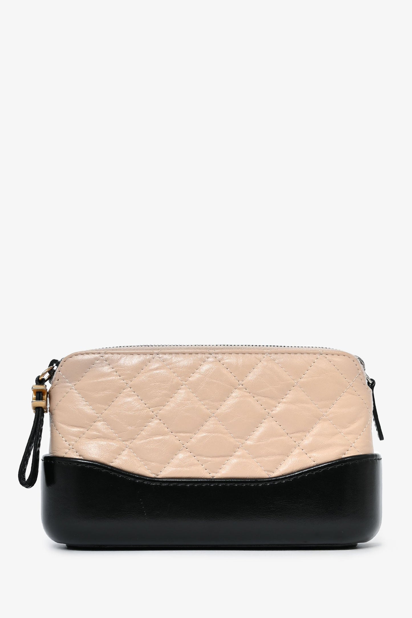 Chanel 2017-18 Beige/Black Leather Gabrielle Wallet on Chain Crossbody