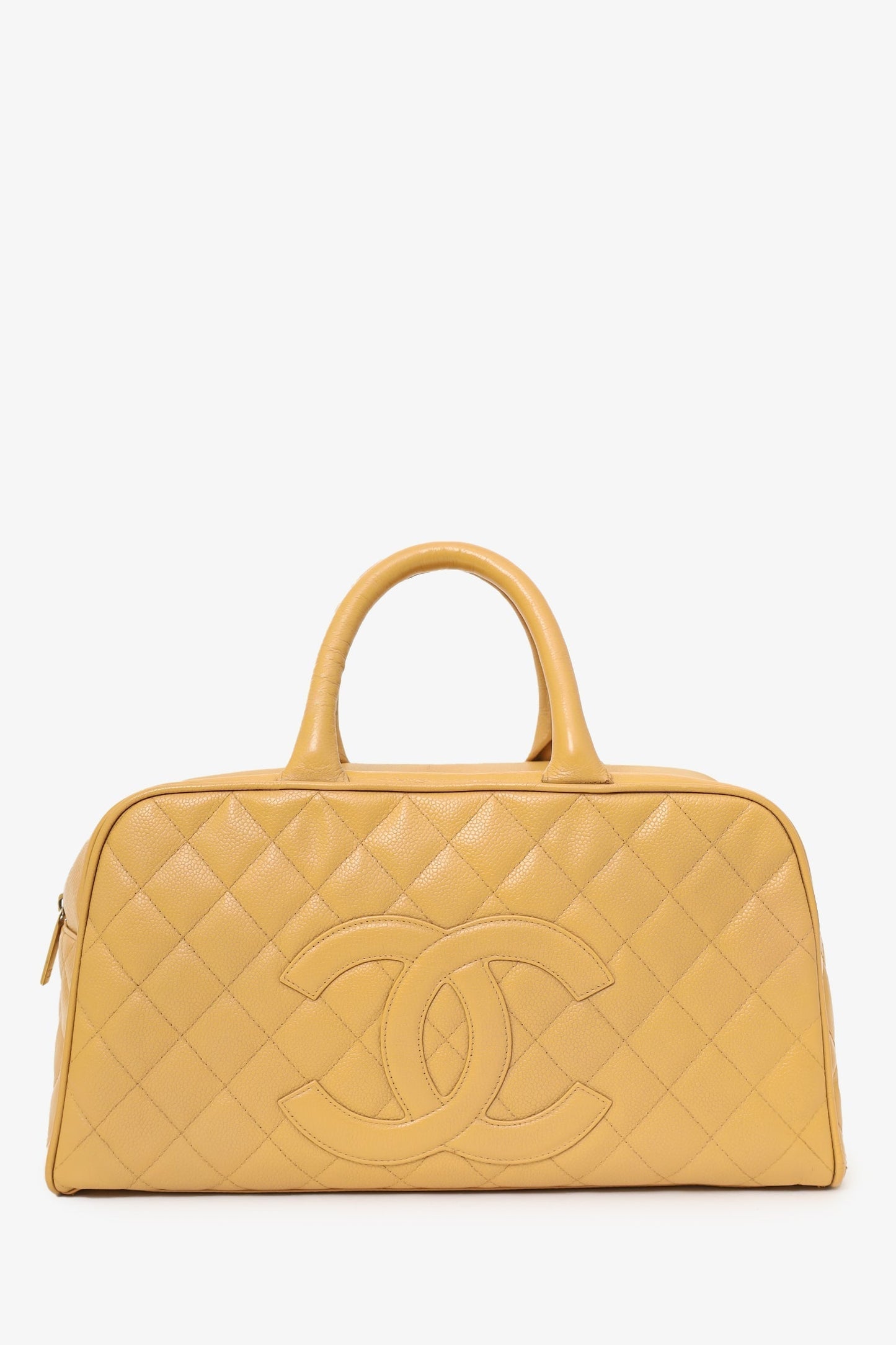 Chanel 2004-05 Beige Caviar Large Bowler Bag (As Is)