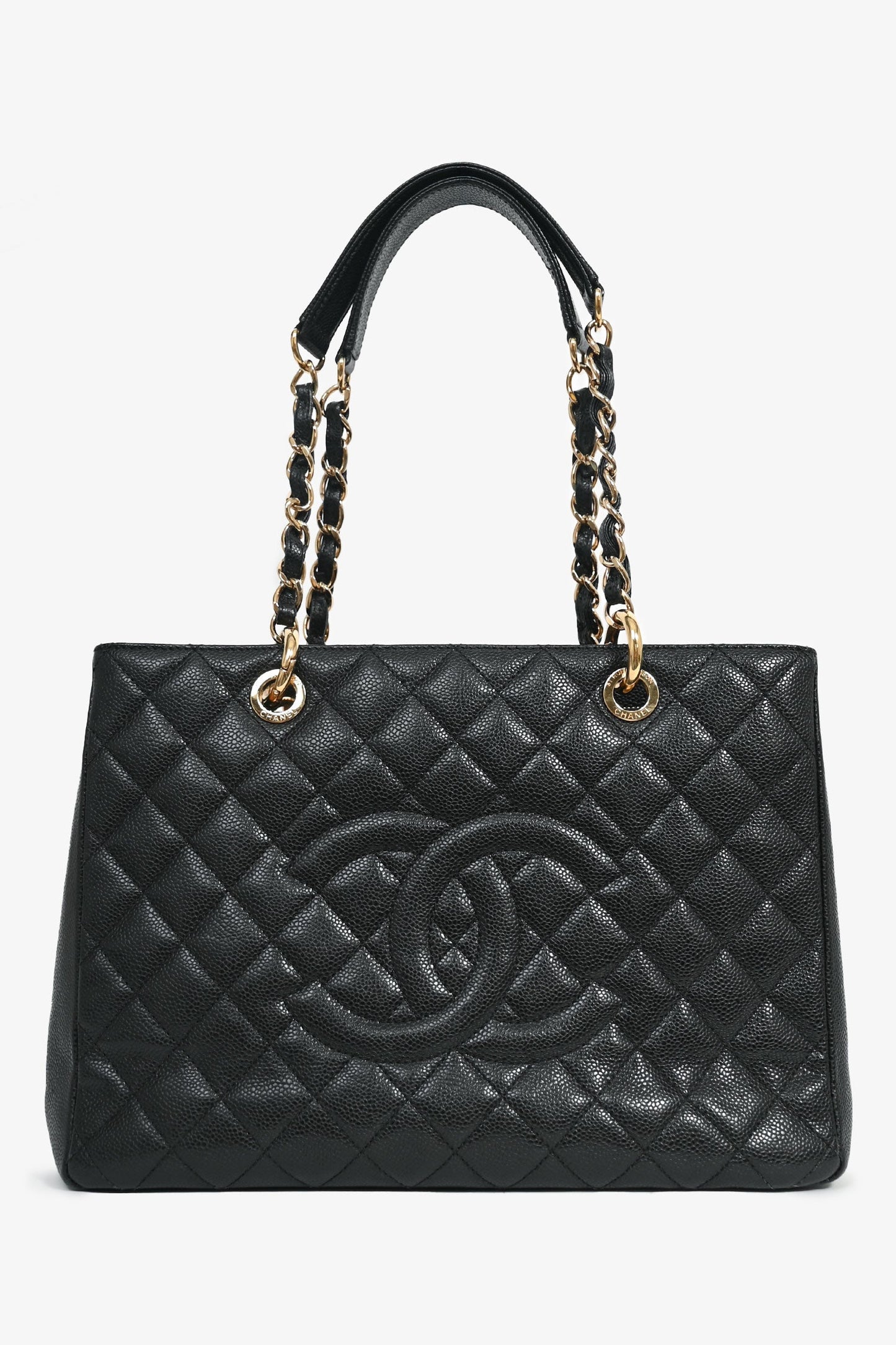 Chanel 2011-12 Black Caviar Leather Grand Shopping Tote GHW