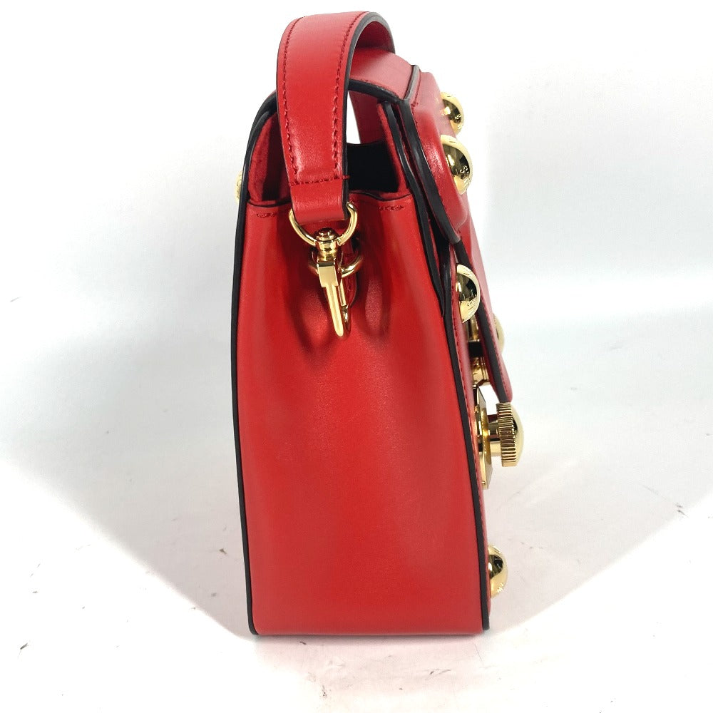 LOUIS VUITTON Shoulder Bag leather Red type LV logo S lock bag XL