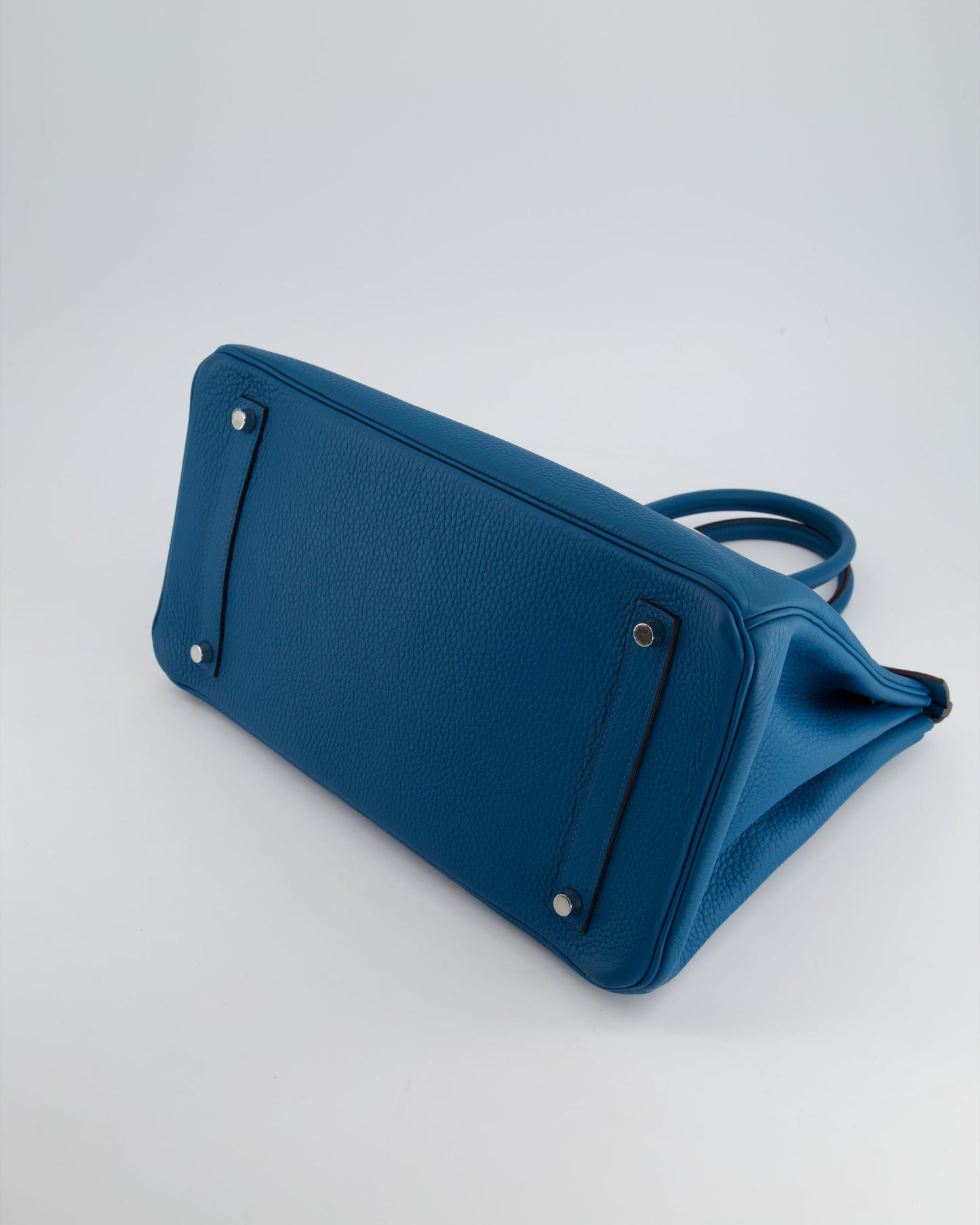Hermes Birkin 35cm Bag in Blue Petrole Togo Leather with Palladium Hardware