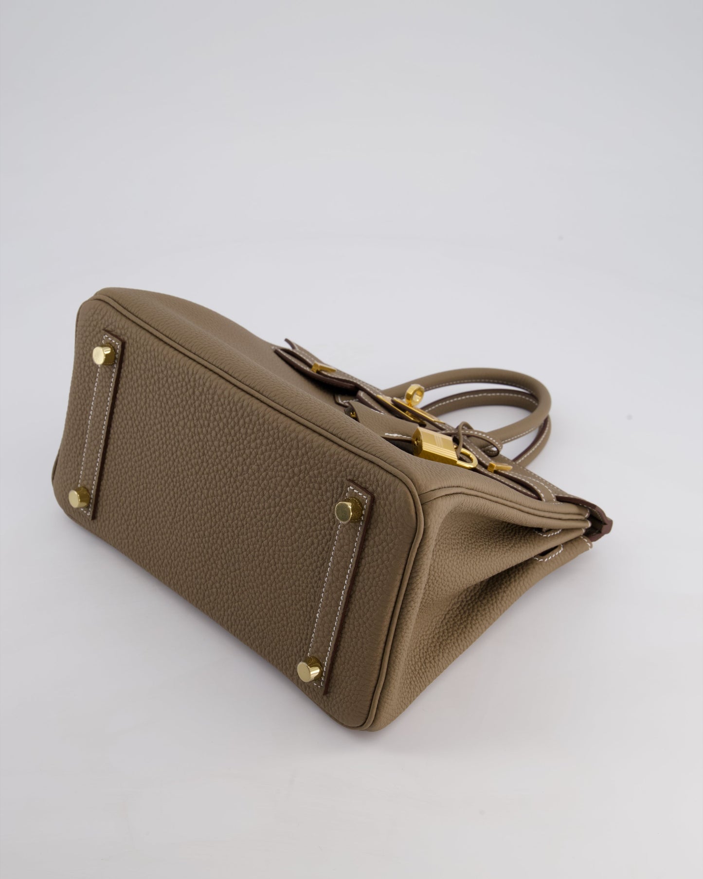 Hermes Birkin 25 Retourne Bag in Etoupe Togo Leather with Gold Hardware