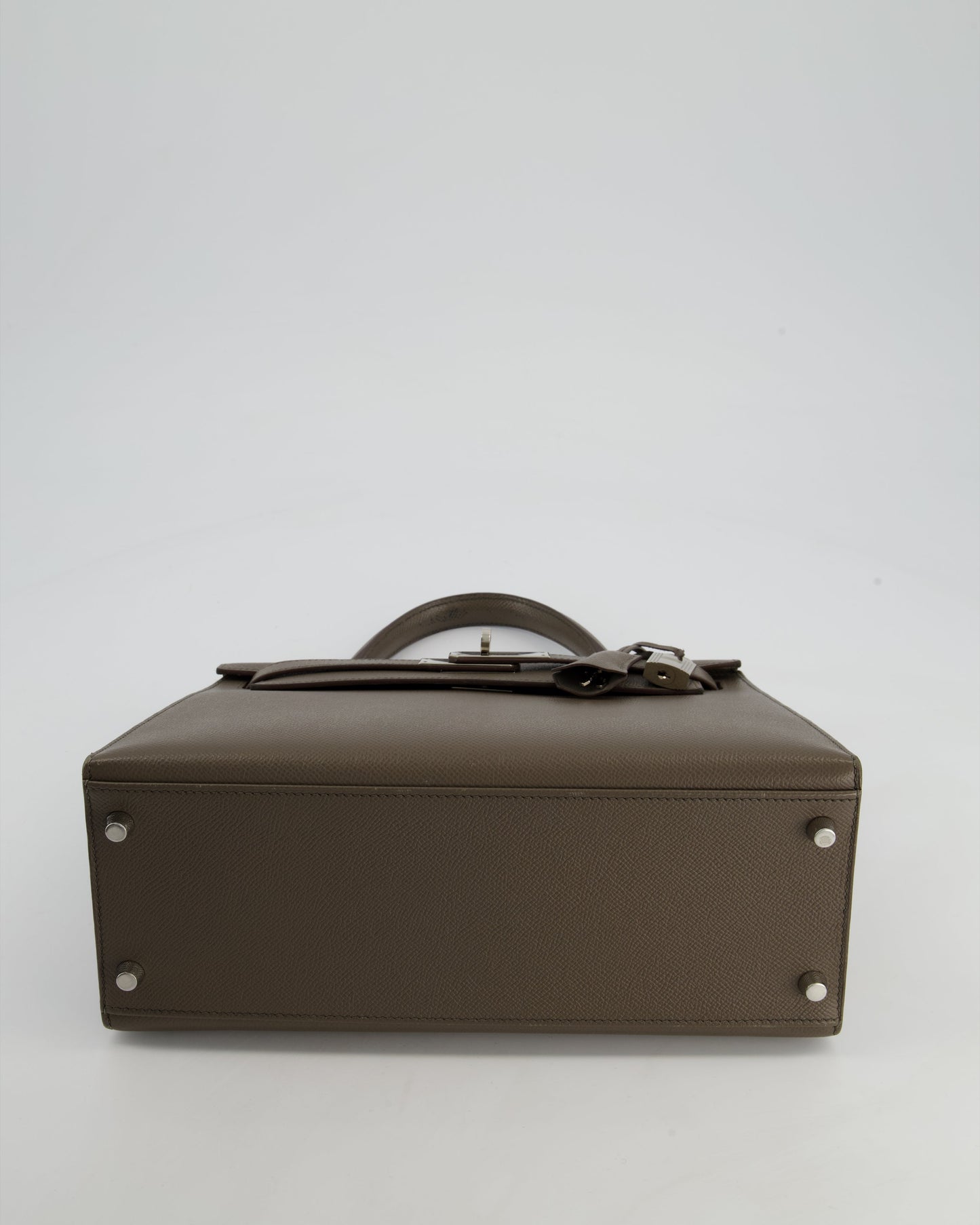 Hermes HSS Kelly 28 Sellier Bag in Gris Etain Epsom Leather with Palladium Hardware