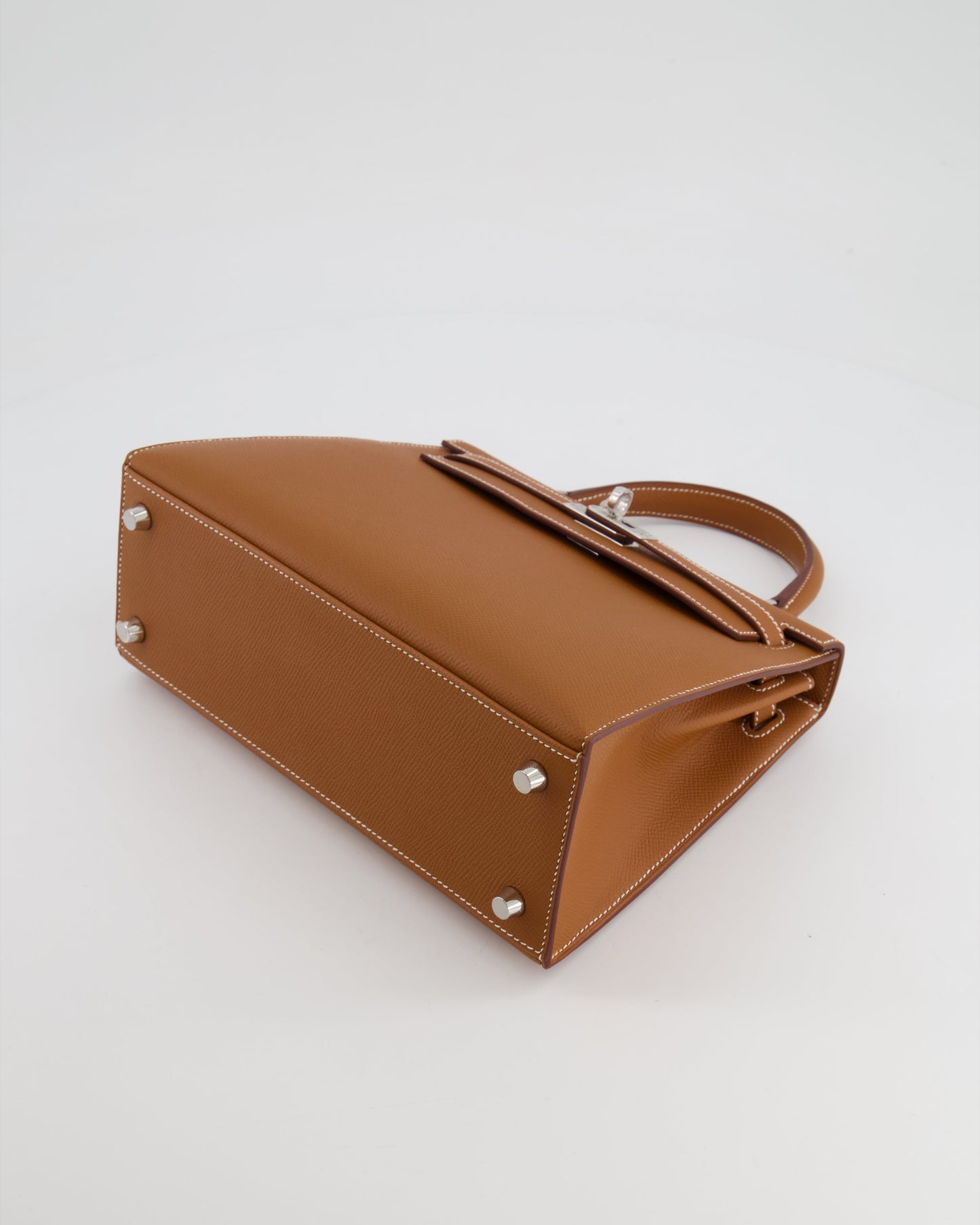 Hermes Kelly 25 Sellier Bag in Gold Epsom Leather with Palladium Hardware