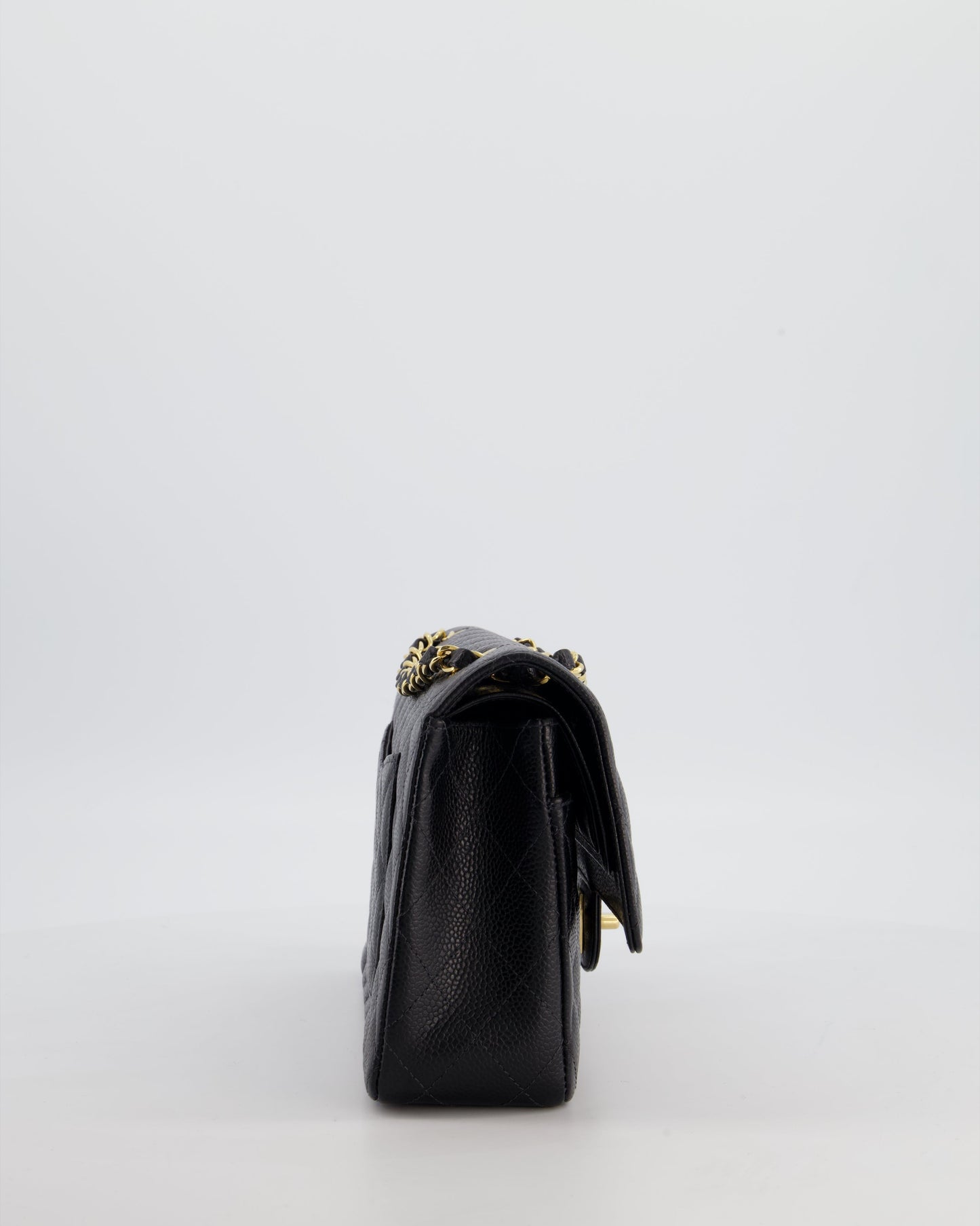 Chanel Medium Black Classic Double Flap Bag in Caviar Leather with Gold Hardware