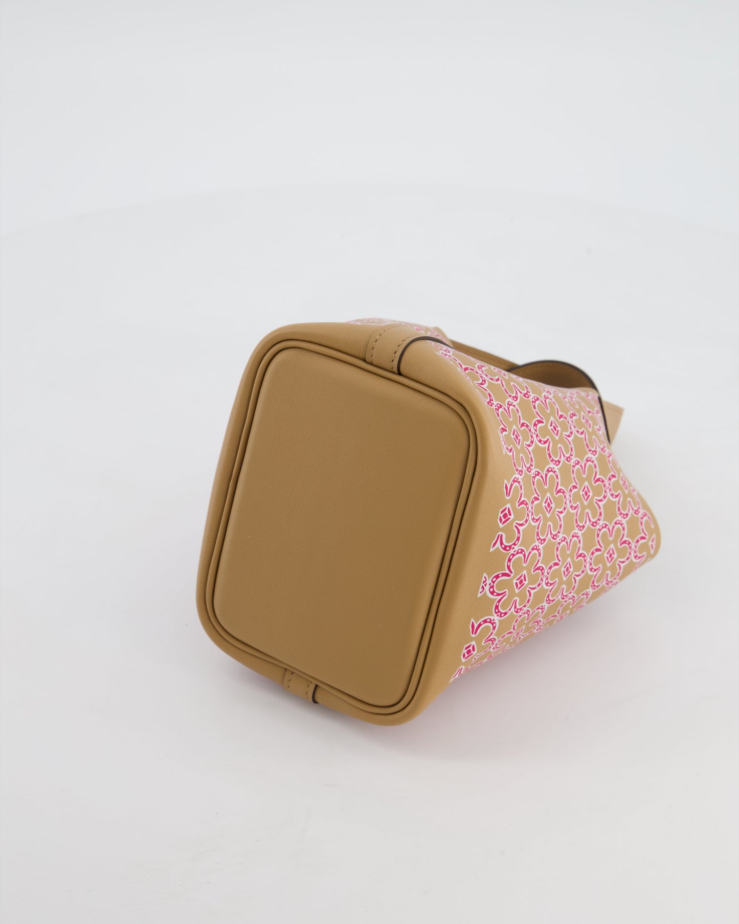 Hermes Micro Picotin 14 Lucky Daisy Bag in Blanc, Chai & Framboise Swift Leather with Palladium Hardware