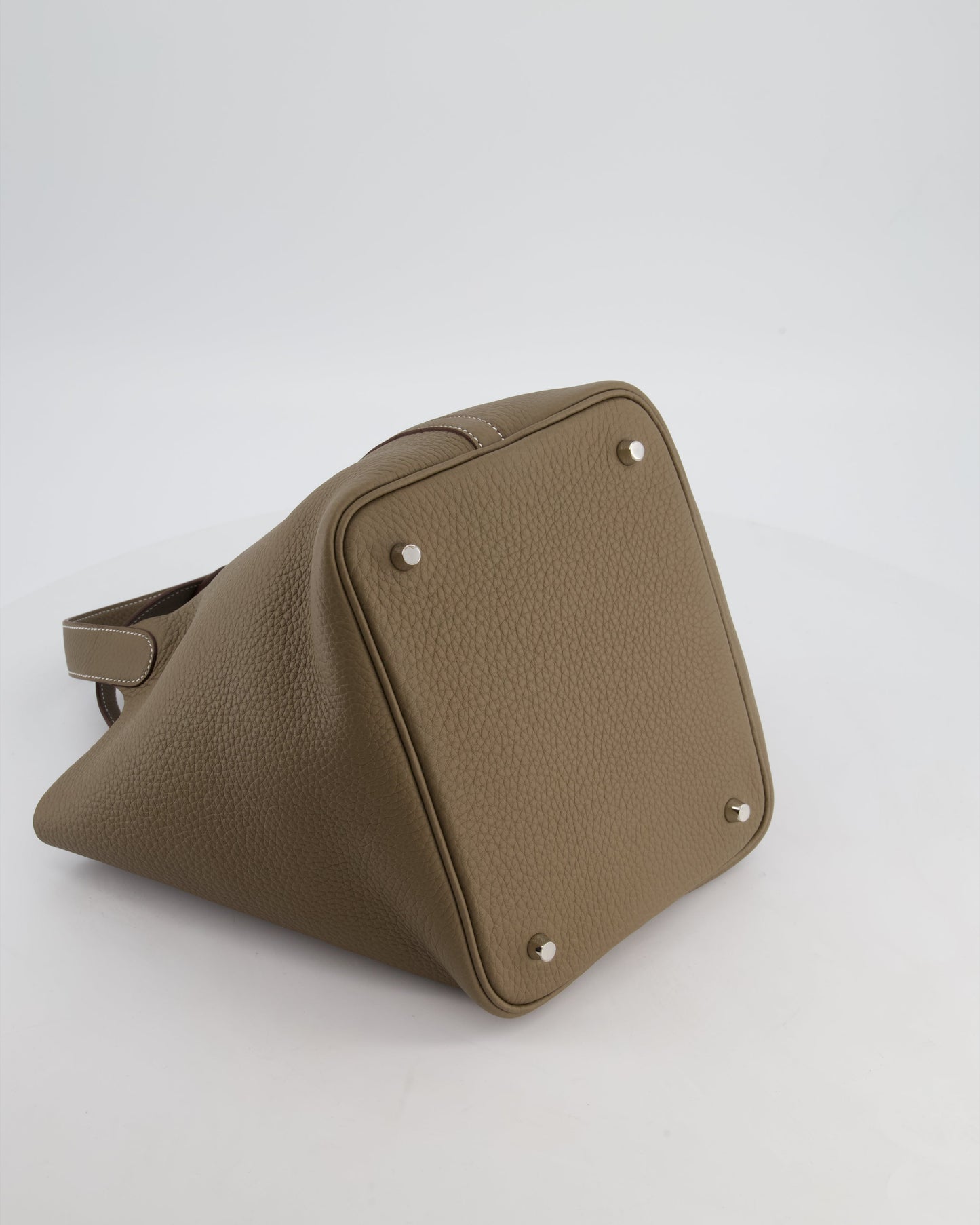 Hermes Picotin 22 Lock Bag in Etoupe Clemence Leather with Palladium Hardware