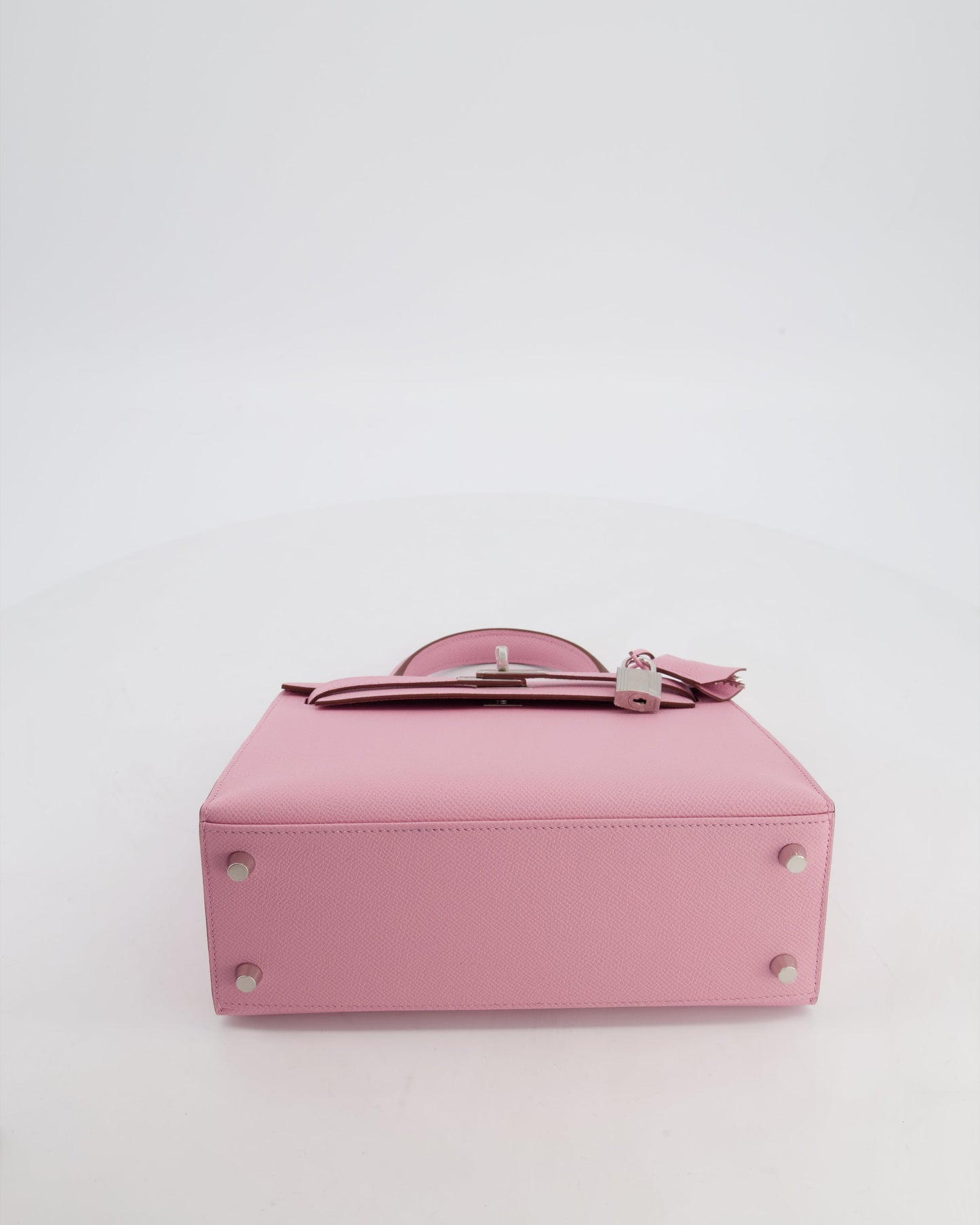 *SUPER HOT & RARE* Hermes Kelly 25 Sellier Bag in Mauve Sylvestre Epsom Leather with Palladium Hardware
