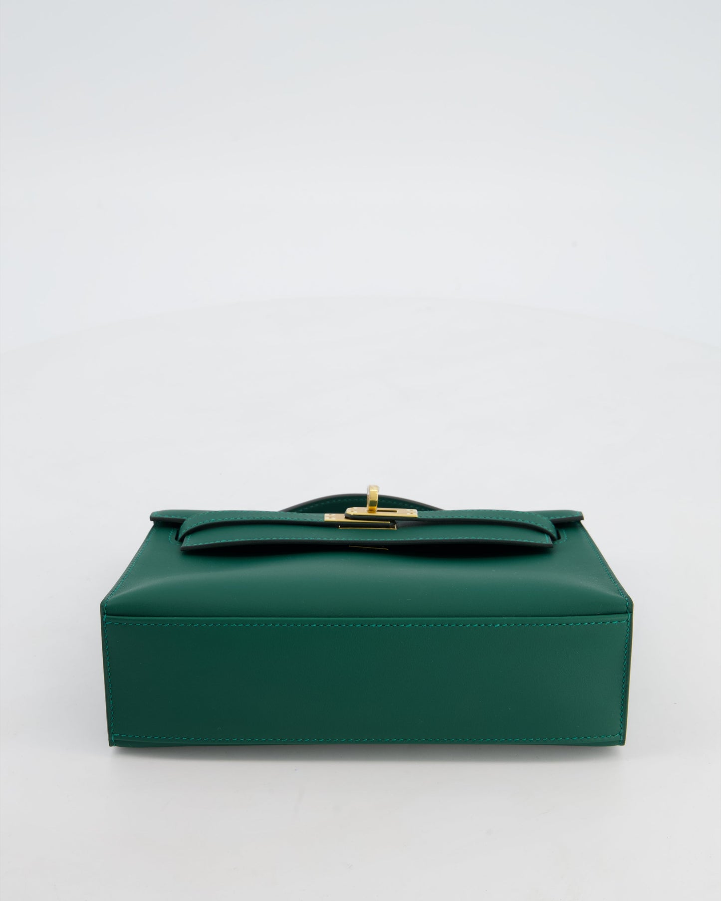 *RARE* Hermes Mini Kelly Pochette Bag in Vert Moyen Swift Leather with Gold Hardware