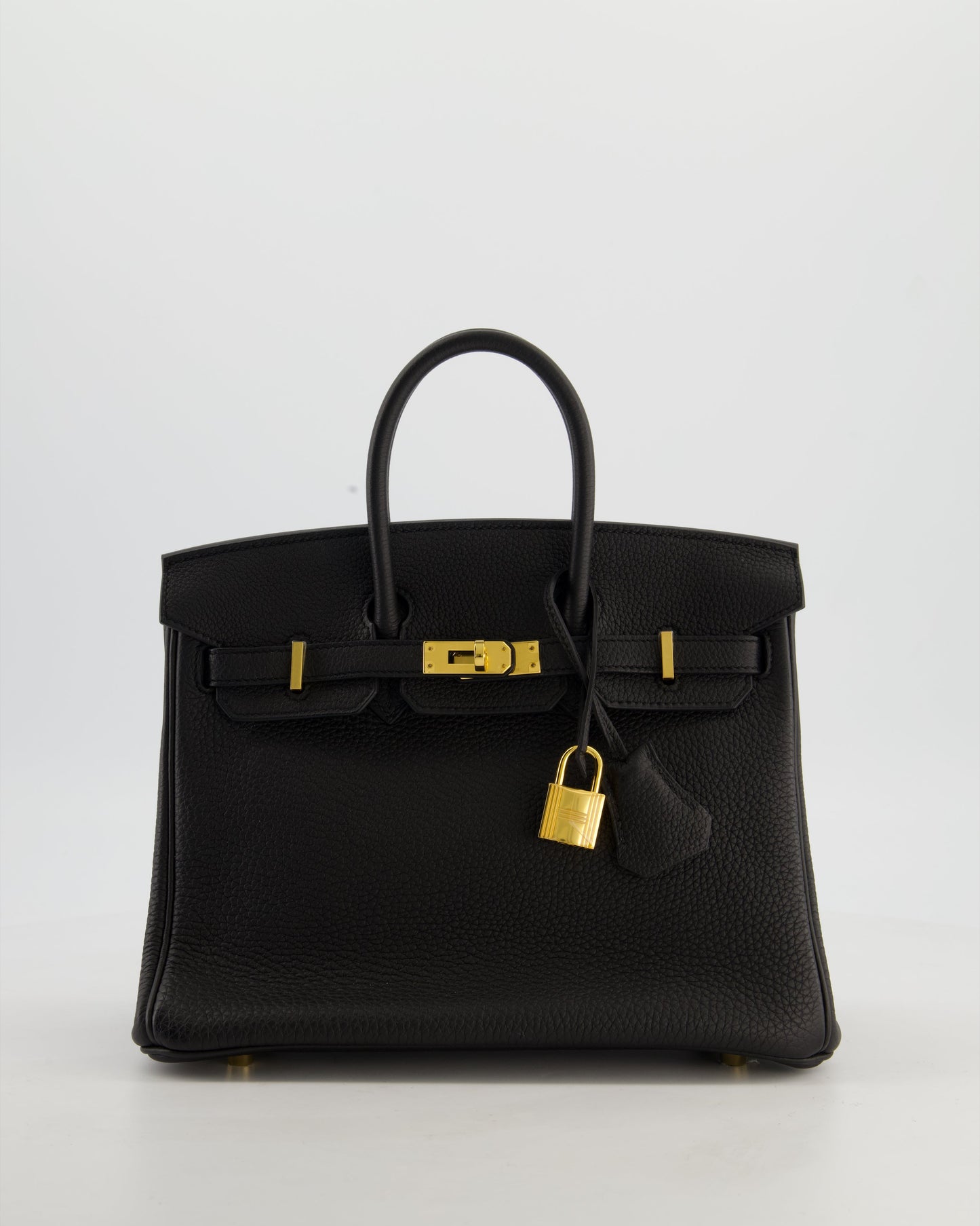 *HOT* Hermes Birkin 25 Retourne Bag in Noir Togo Leather with Gold Hardware