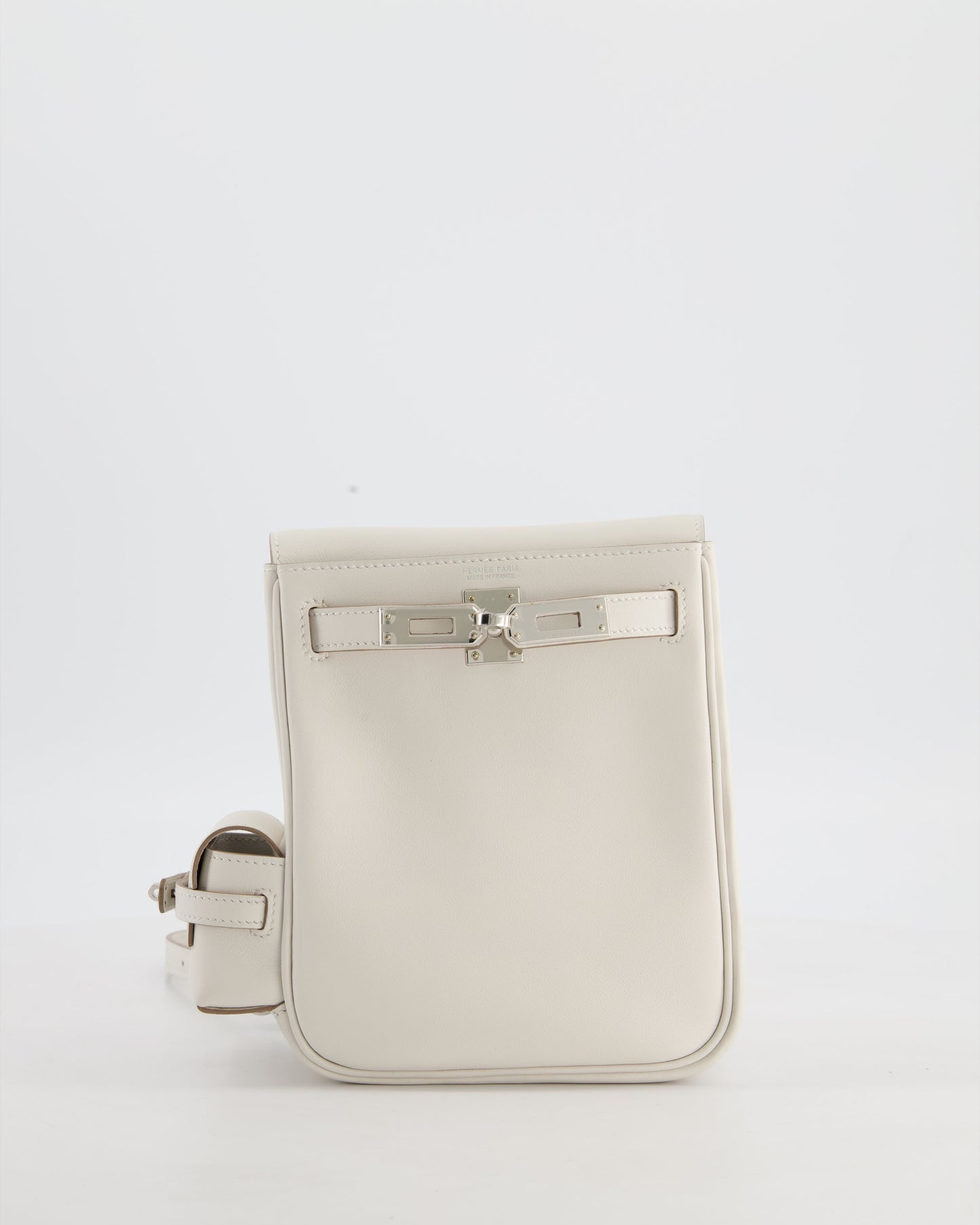*RARE* Hermes Kelly Jump Backpack Bag in Gris Pale Swift Leather with Palladium Hardware