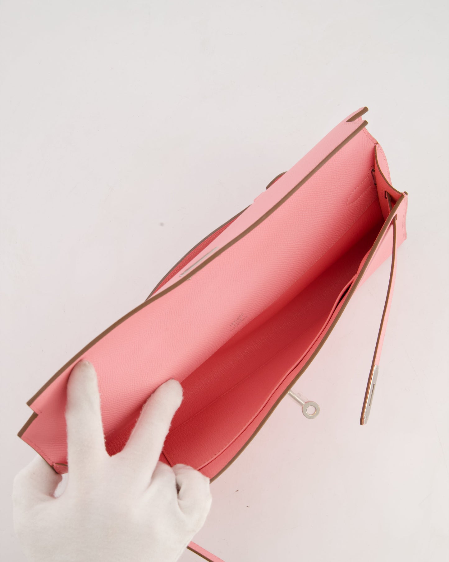 *RARE* Hermes Kelly Cut Bag in Rose Confetti Epsom Leather with Palladium Hardware