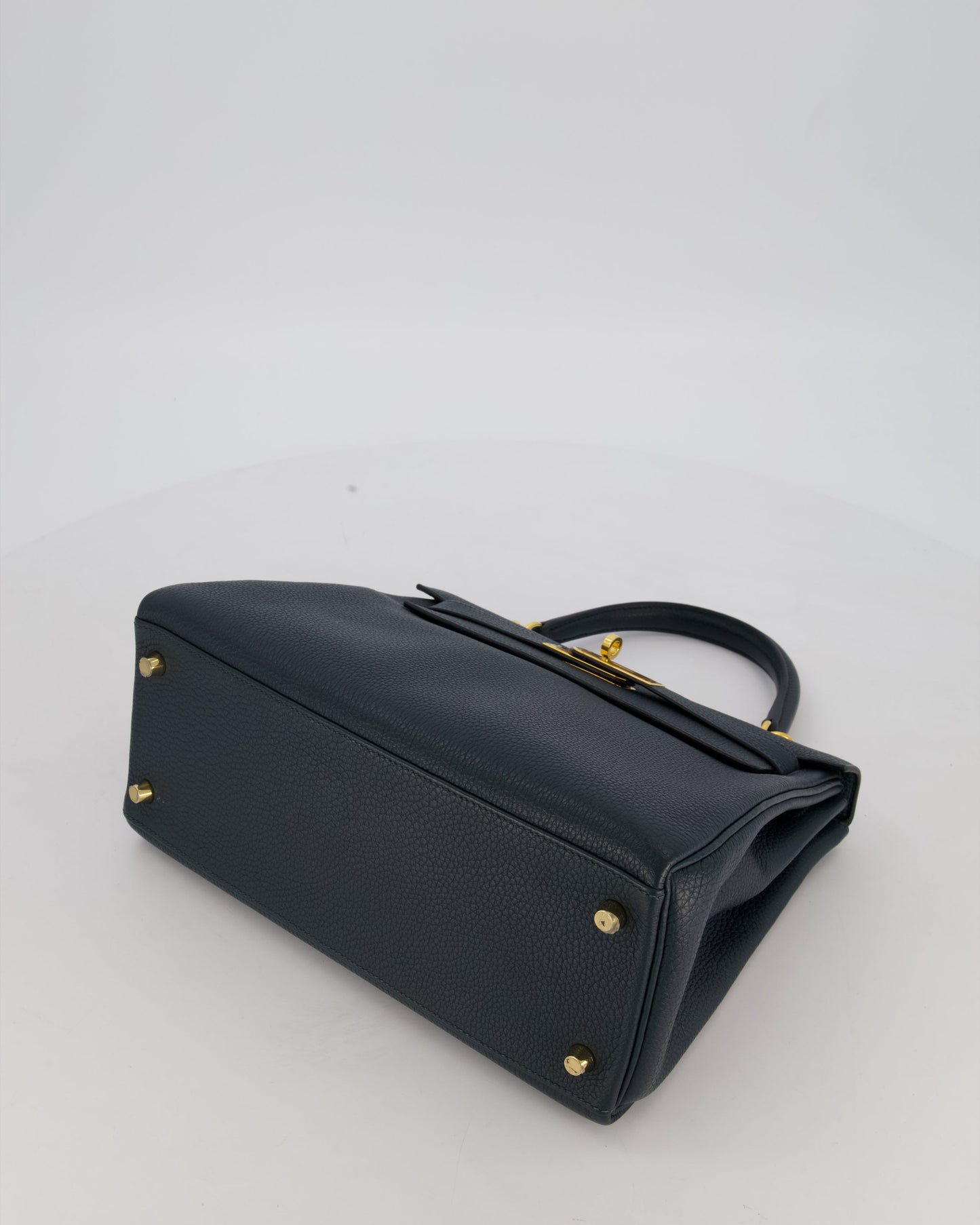 Hermes Kelly 28 Retourne Bag in Vert Cypress Togo Leather with Gold Hardware