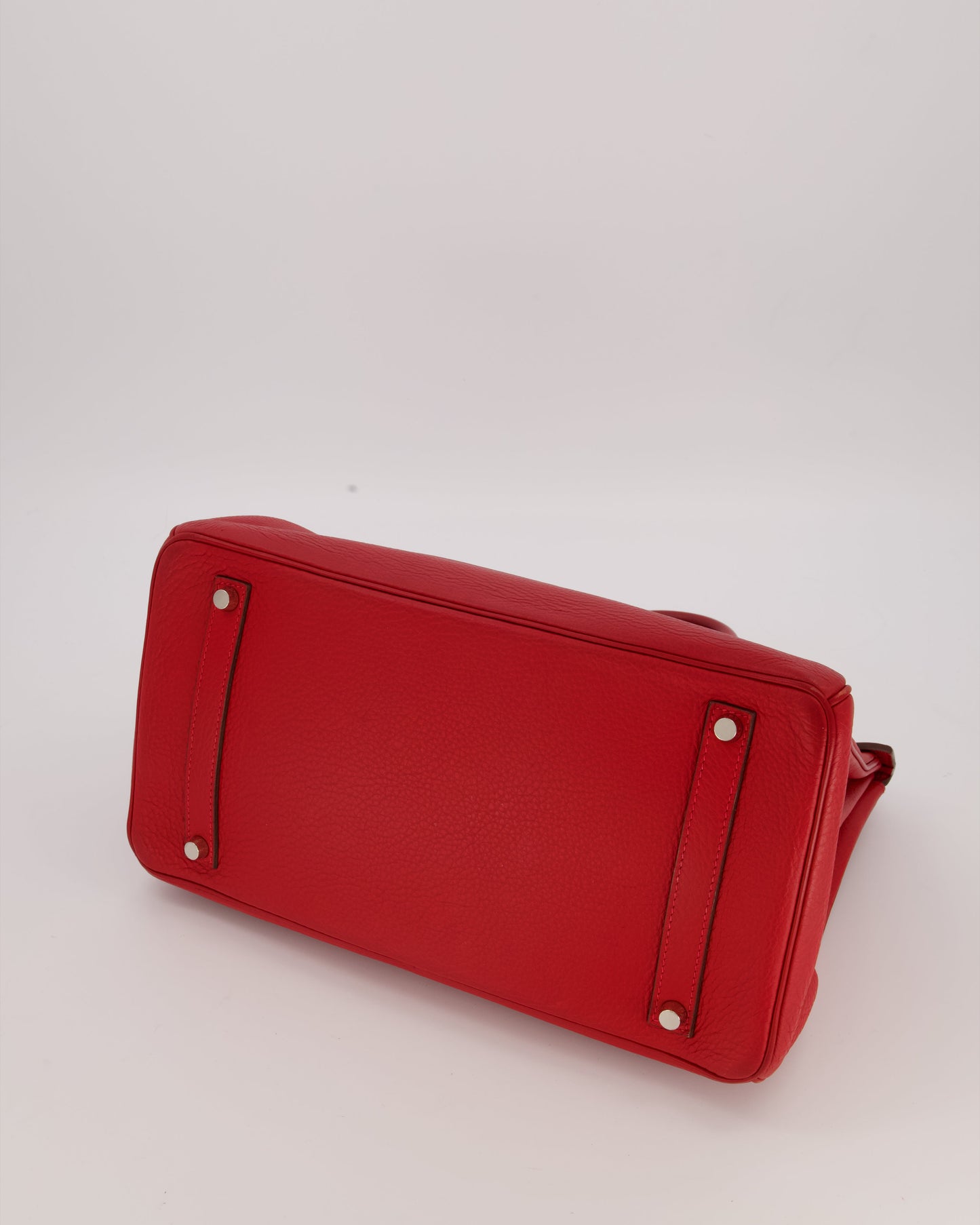Hermes Birkin 35 Bag in Rouge Vif Togo Leather with Palladium Hardware