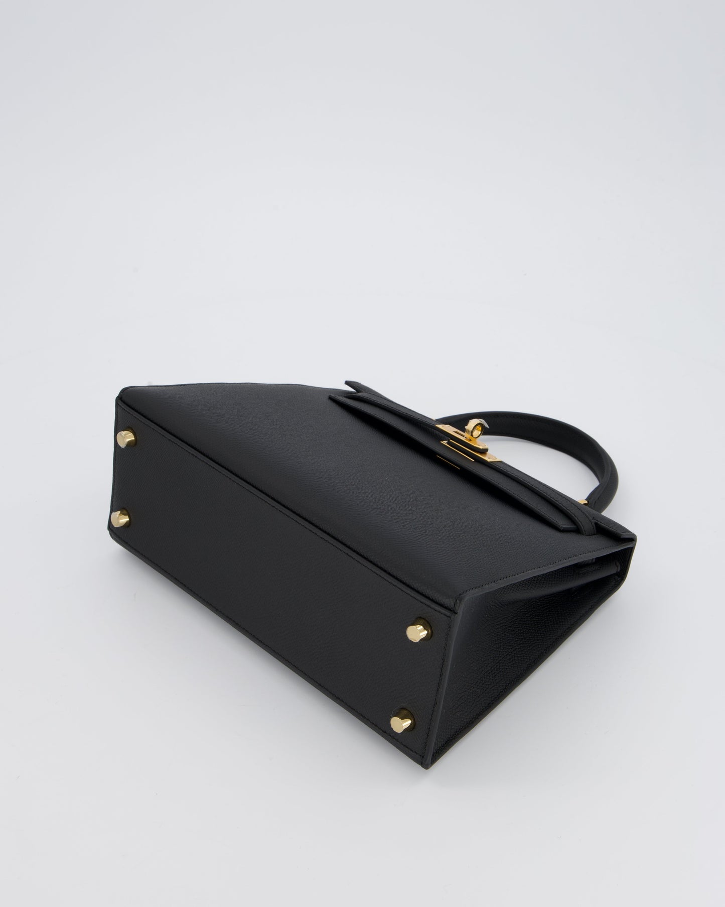 *HOT* Hermes Kelly 25 Sellier Bag in Noir Epsom Leather with Gold Hardware