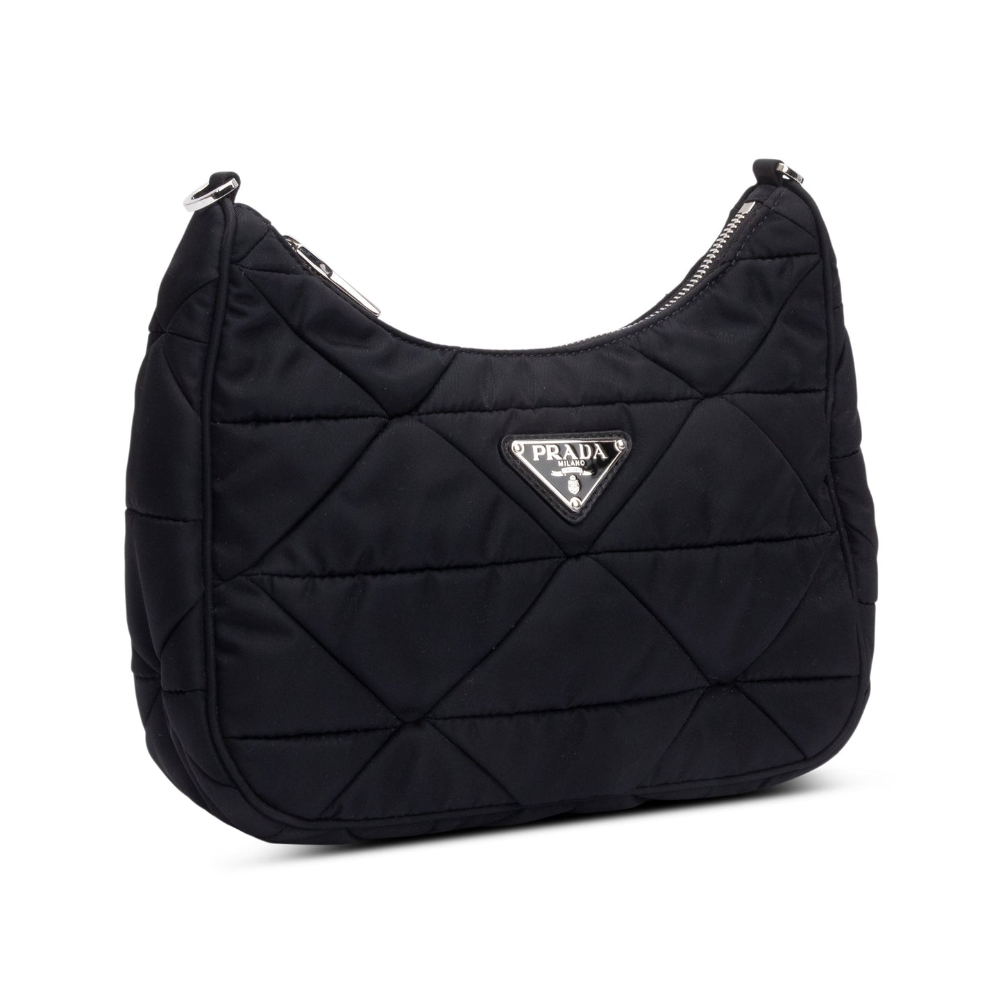 Prada 2021 Black Padded Re-Nylon Shoulder Bag