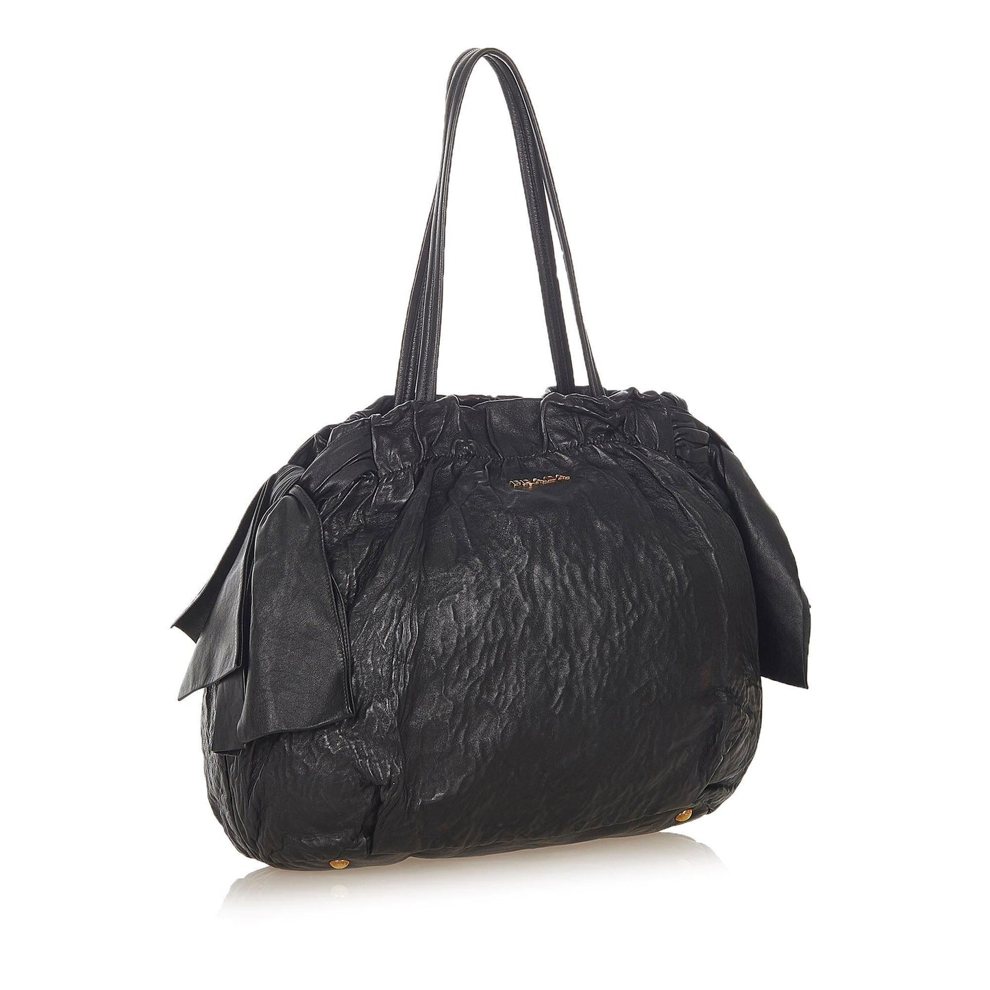 Prada Bow Lambskin Leather Tote Bag