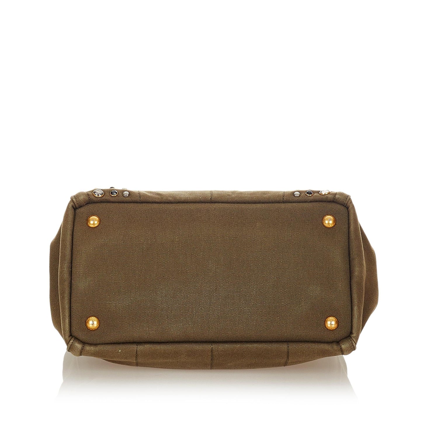 Prada Canapa Studded Canvas Satchel (SHG-31744)