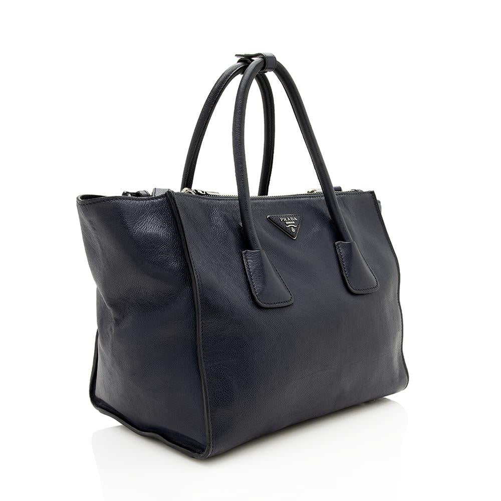 Prada Glace Calf Twin Pocket Tote
