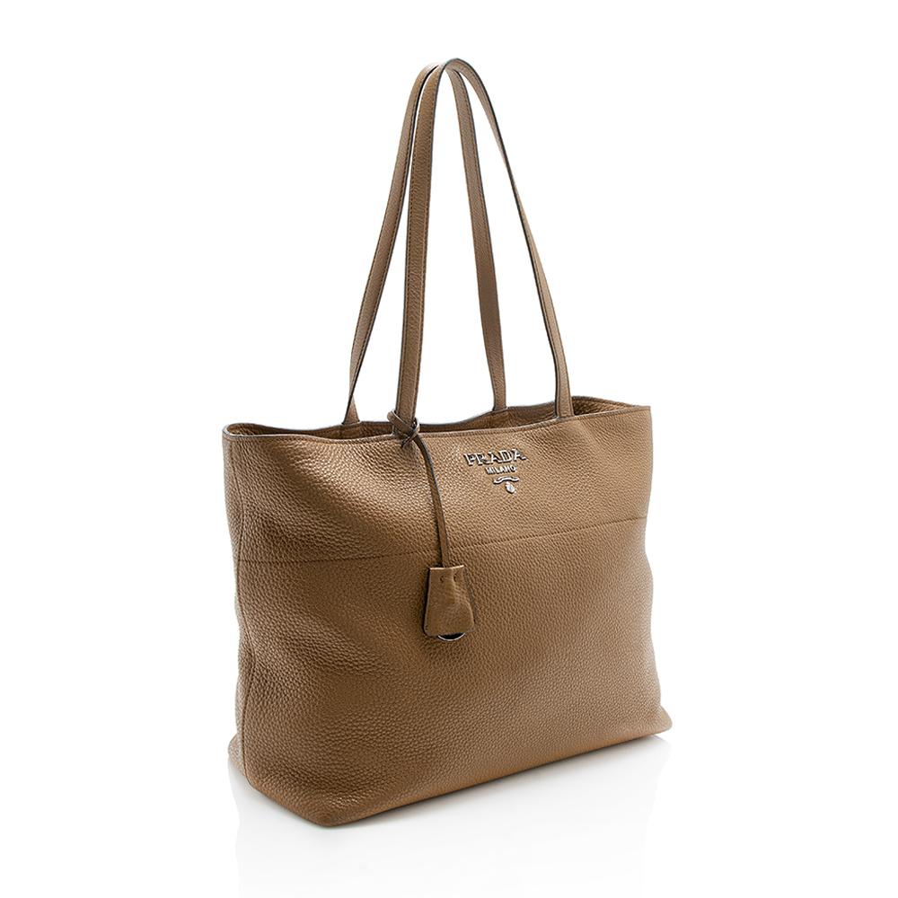 Prada Grained Leather Shopping Tote