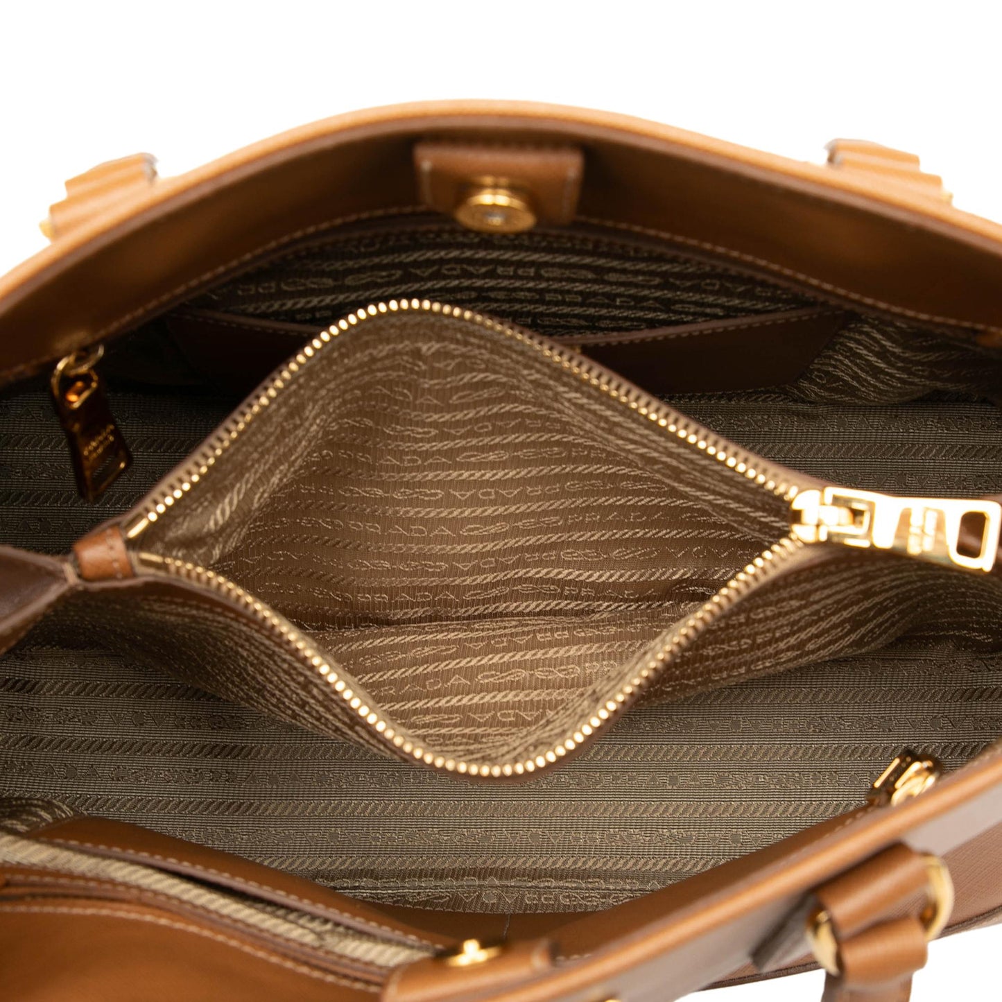 Prada Medium Saffiano Lux Open Promenade Satchel
