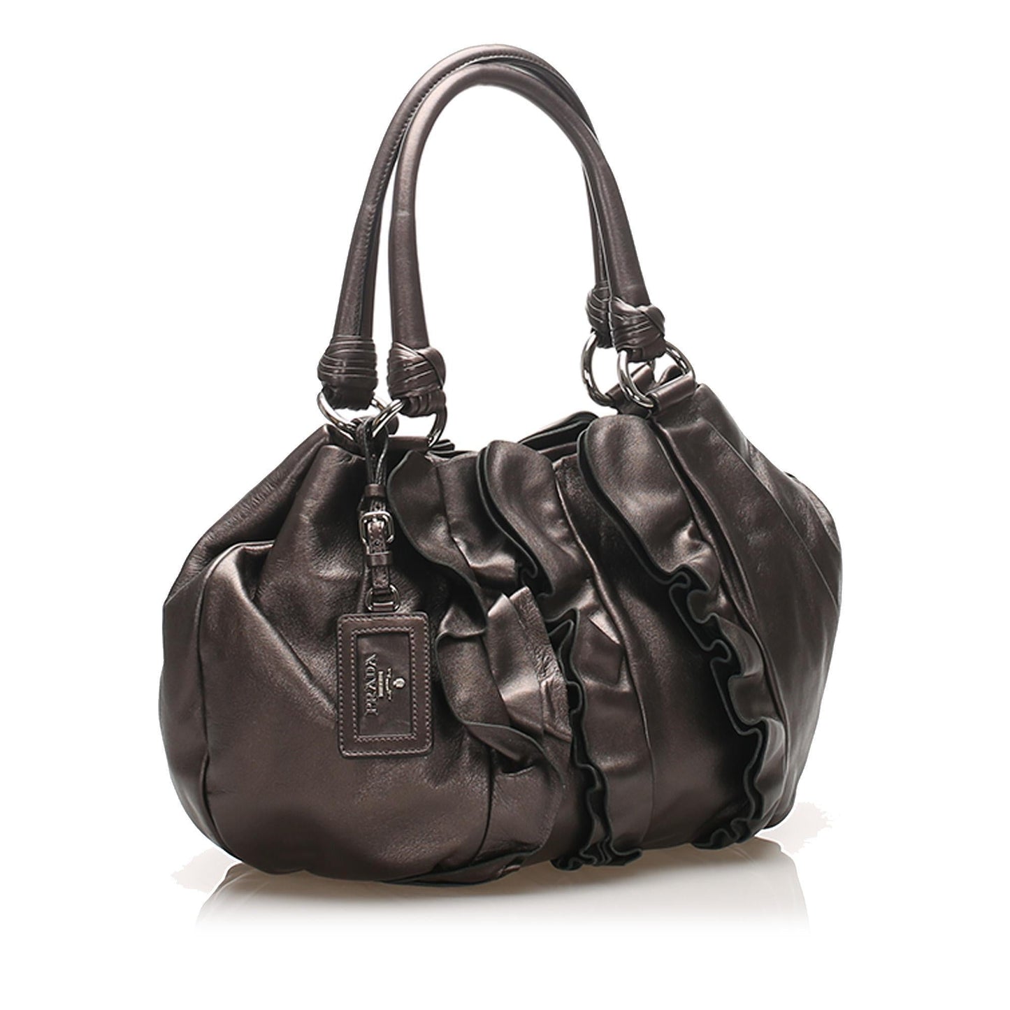 Prada Ruffled Leather Tote Bag