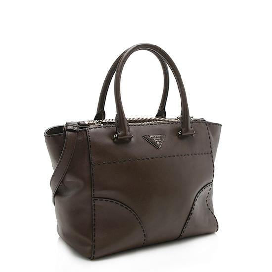 Prada Saffiano Leather Stitched City Small Tote - FINAL SALE