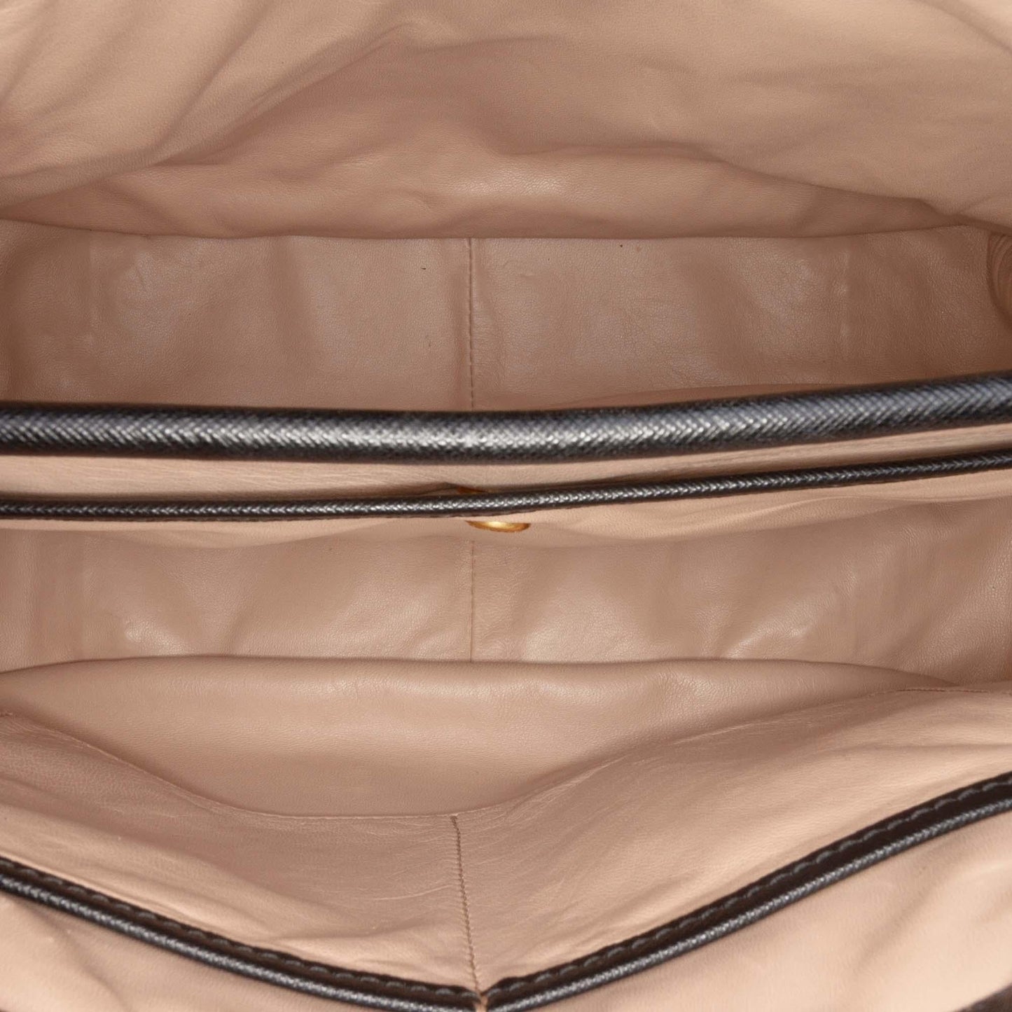 Prada Saffiano Lucido Top Handle Frame Tote