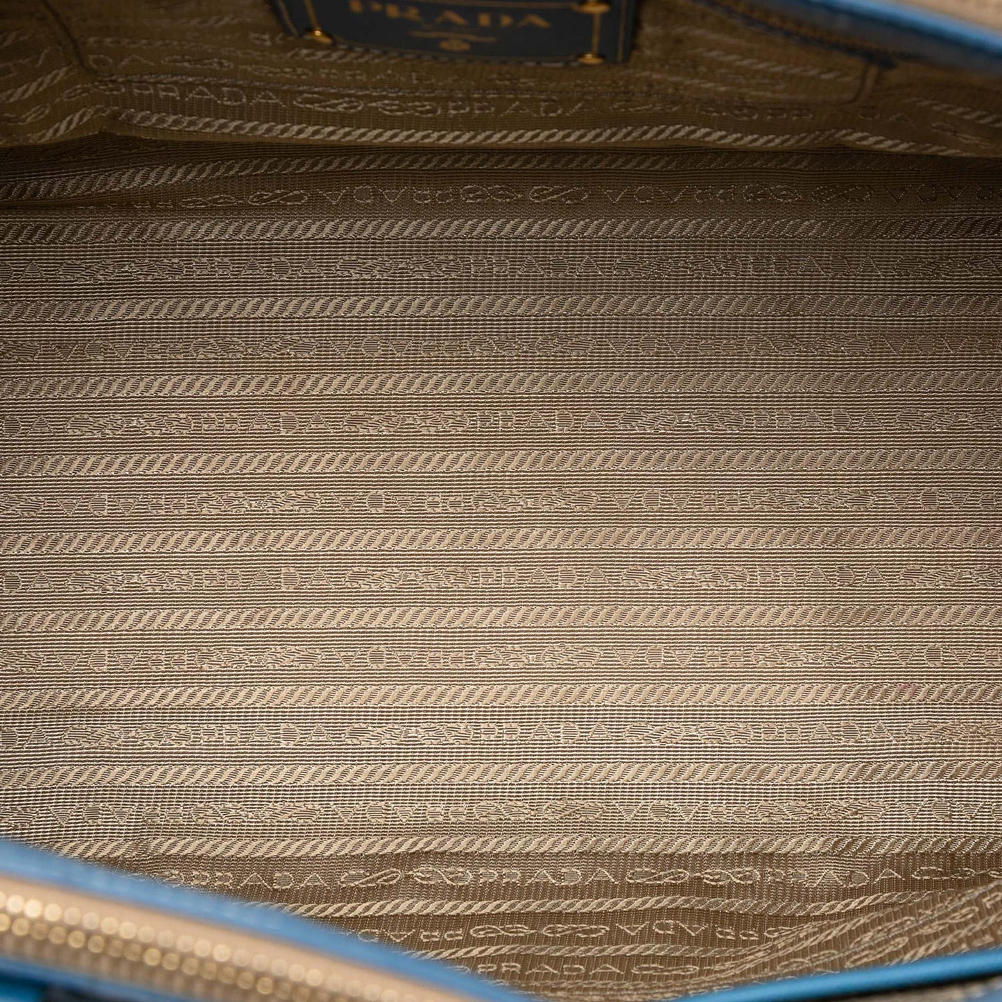 Prada Saffiano Trimmed Canvas Canapa Logo Double Zip Satchel