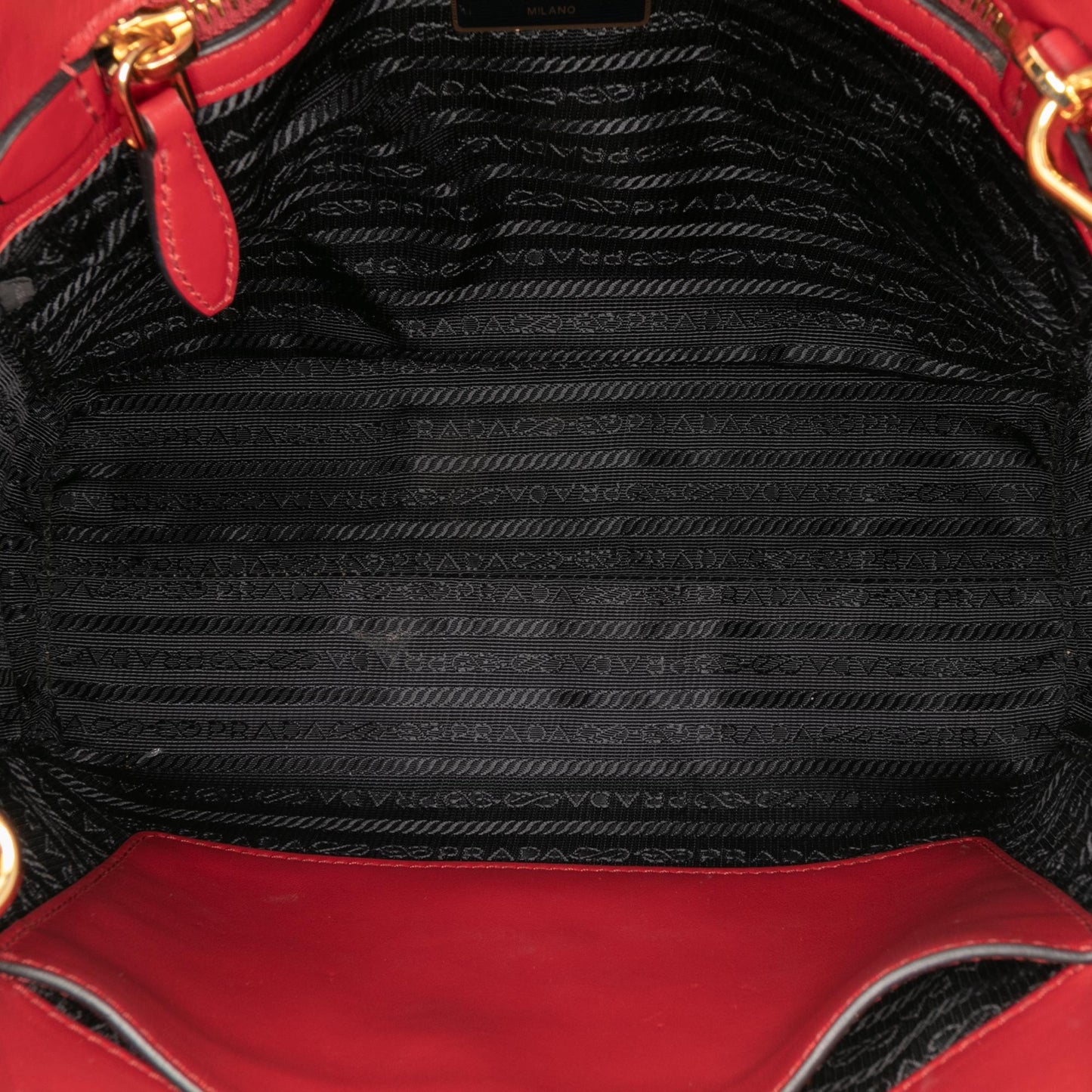 Prada Soft Calf Trimmed Saffiano Lux Open Convertible Tote