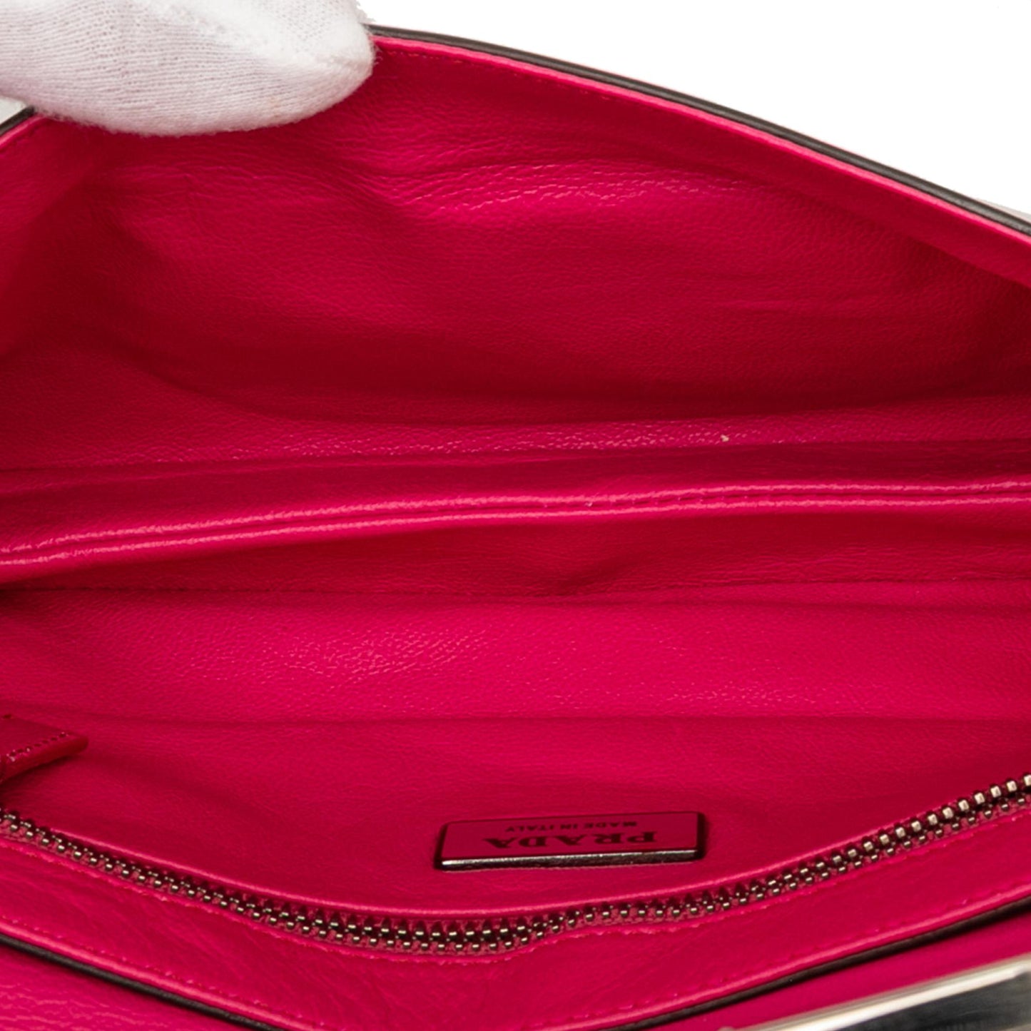 Prada Spazzolato Mirror Chain Flap