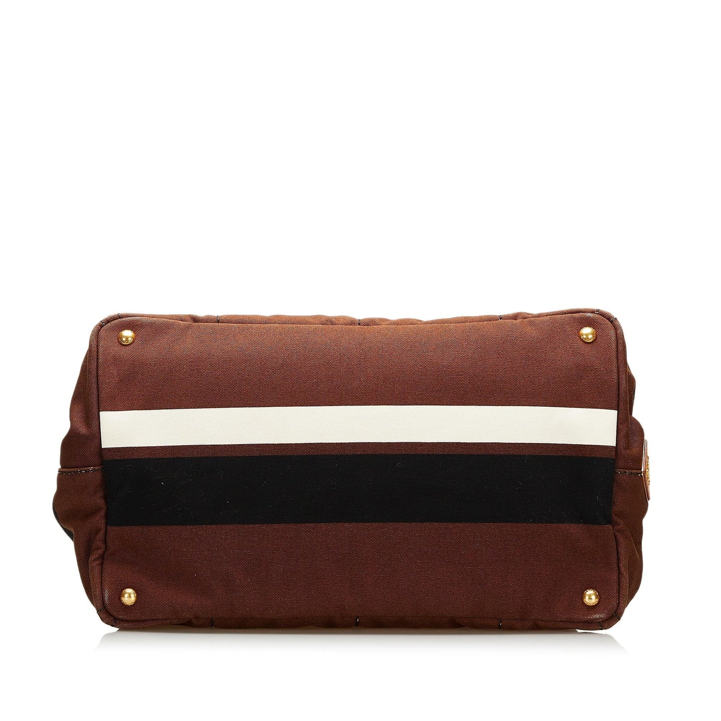 Prada Striped Canapa Handbag (SHG-35845)