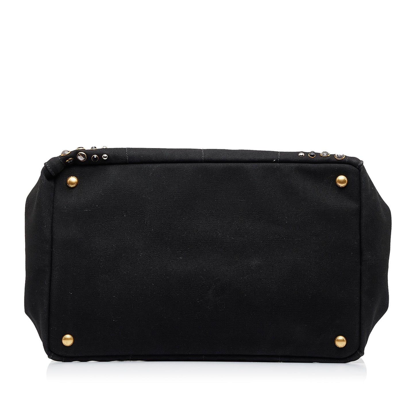 Prada Studded Canapa Tote Bag