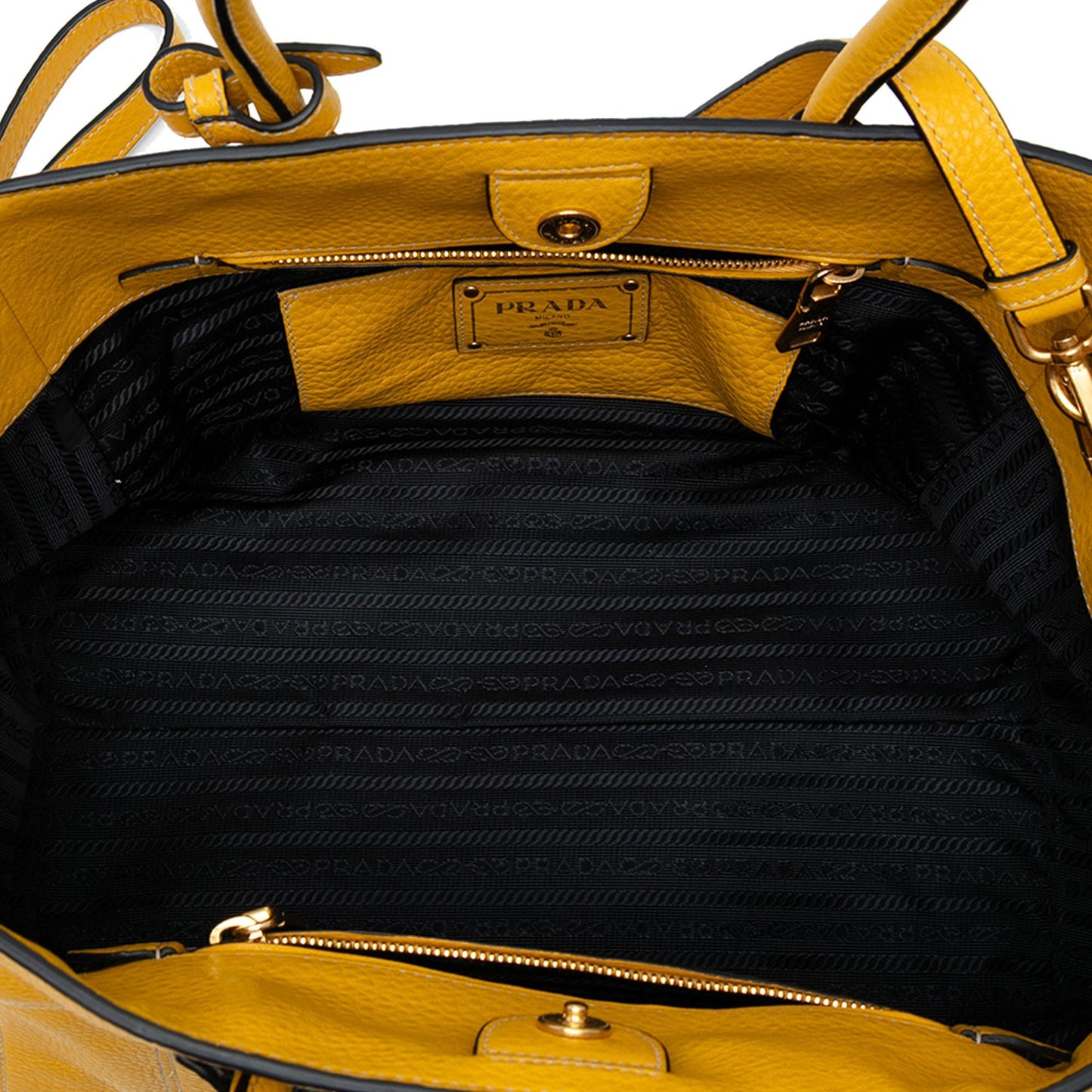 Prada Vitello Daino Front Pocket Open Convertible Tote