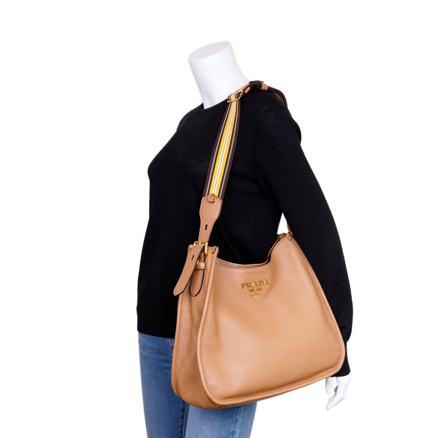 Prada Vitello Daino Soft Hobo Bag