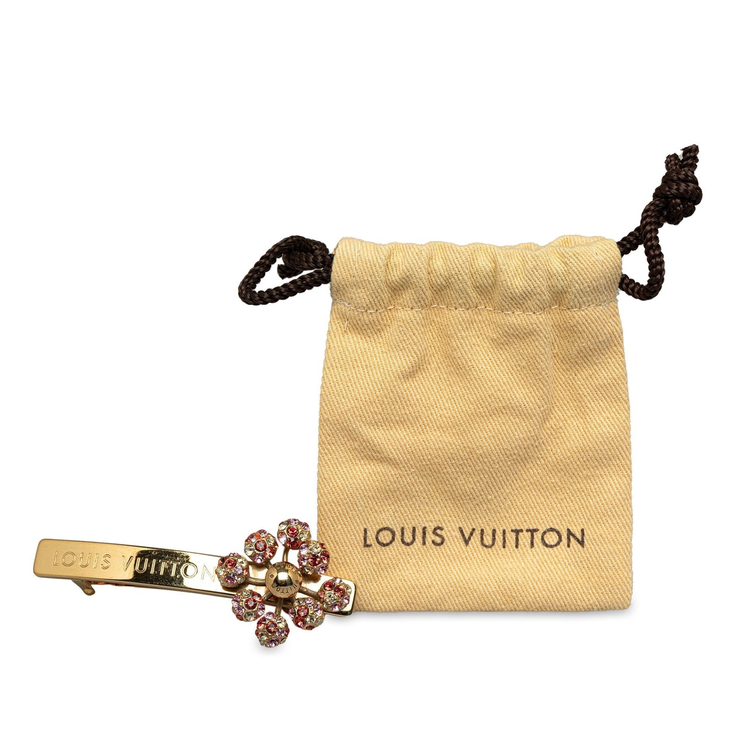 Gold Louis Vuitton Rhinestone 1001 Nuits Barette Crossbody