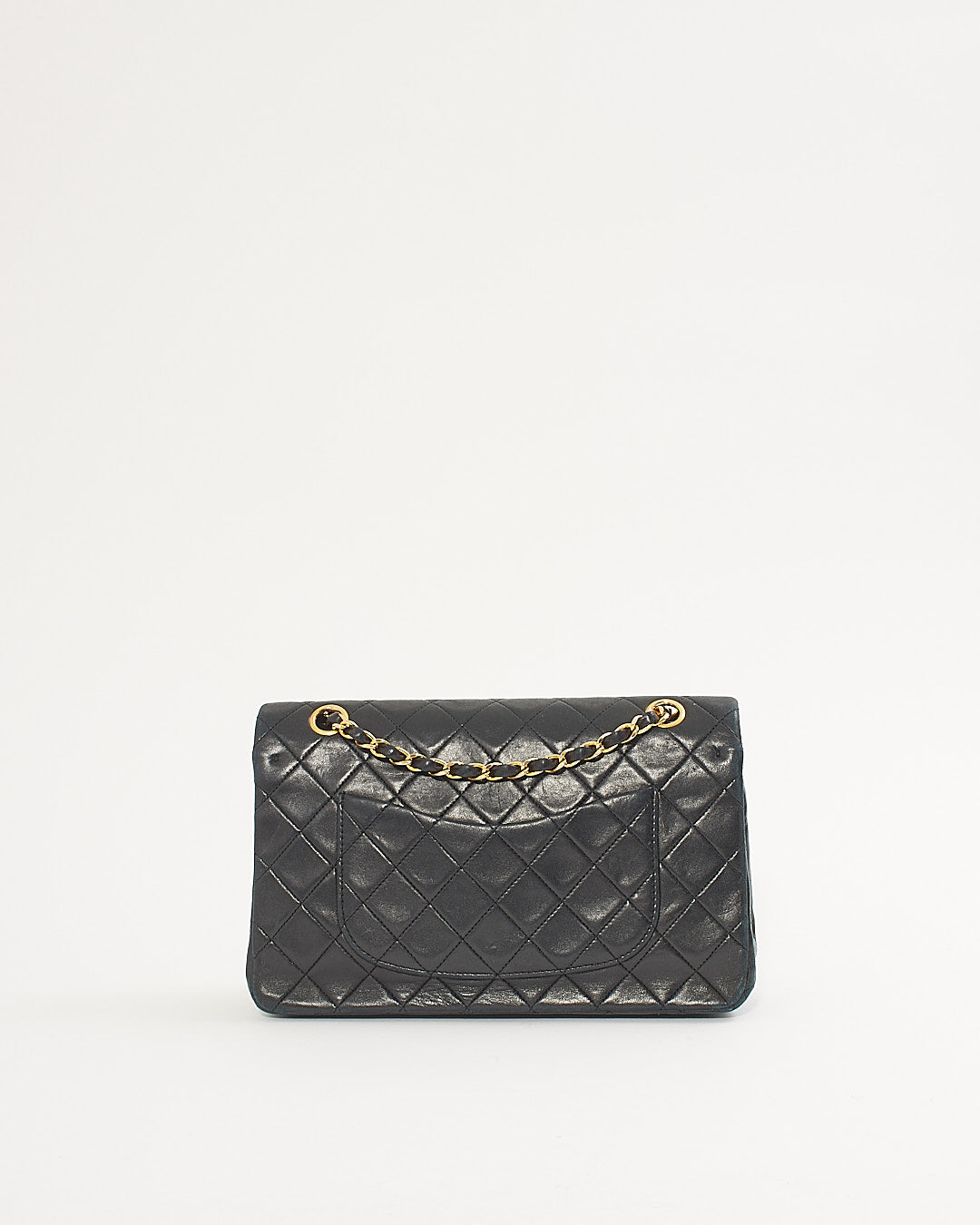 Chanel Black Lambskin 24K Gold Plated Medium Classic Double Flap Bag