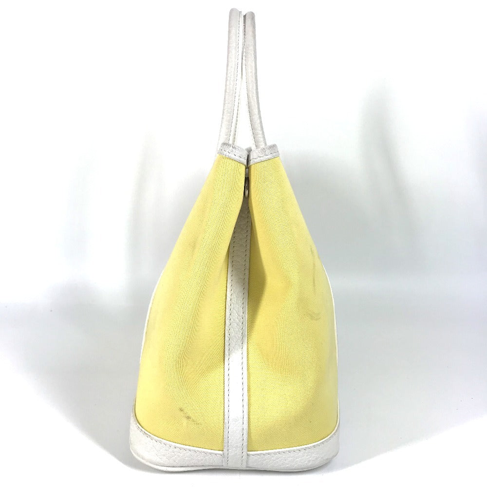 HERMES Handbag Toile H, Leather yellow Garden Party TPM Garden Party TPM
