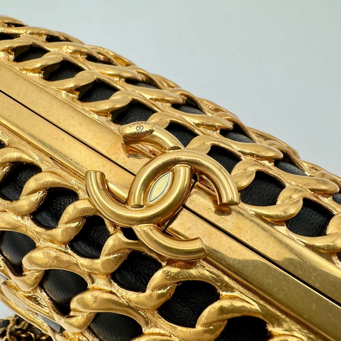 Chanel Pre-Fall 2019 Lambskin Gold Metal Clutch