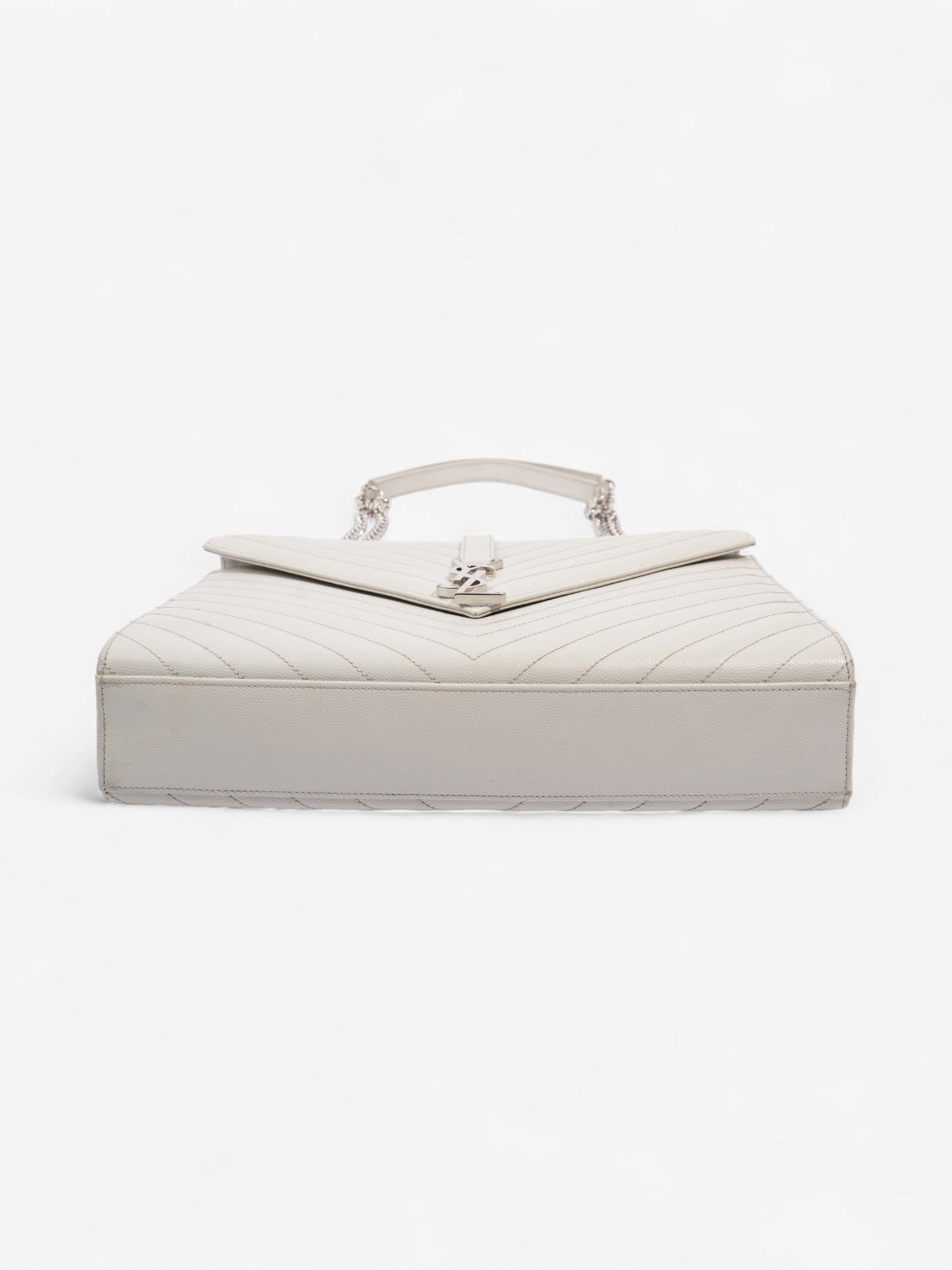 Saint Laurent Envelope Grey Leather Large