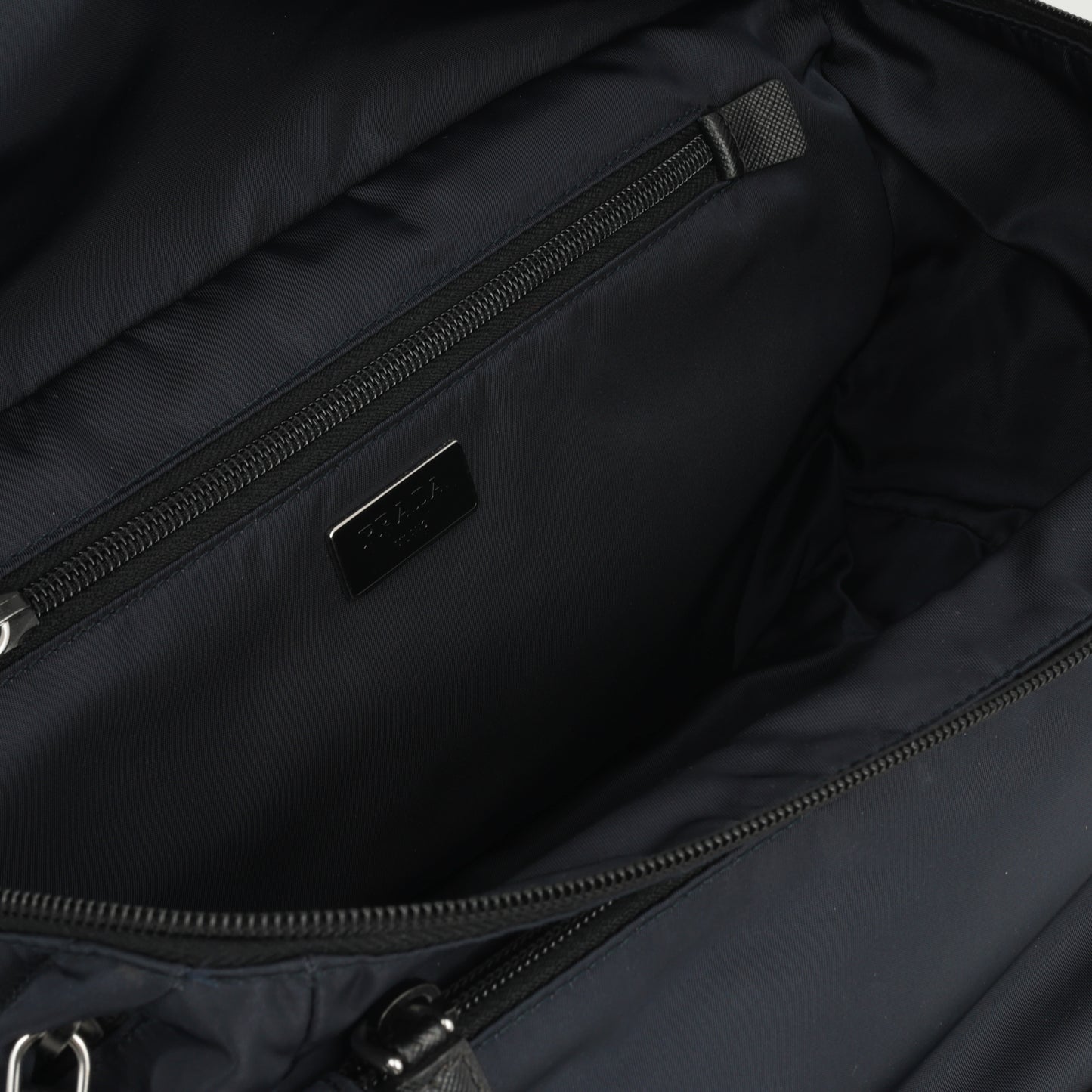 Prada - Re-Nylon Crossbody Bag - Navy Nylon / Saffiano Leather SHW -