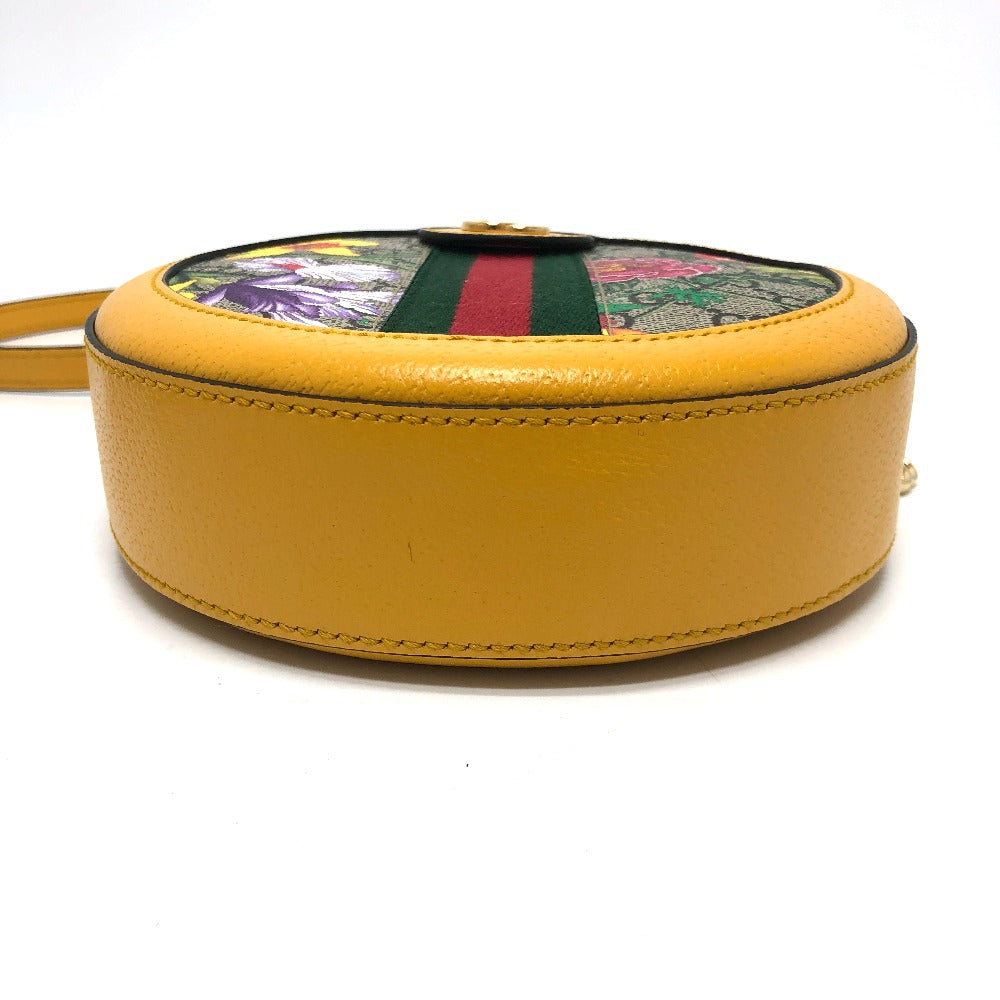 GUCCI Shoulder Bag 550618 GG Supreme Canvas yellow GG flora webbing Women