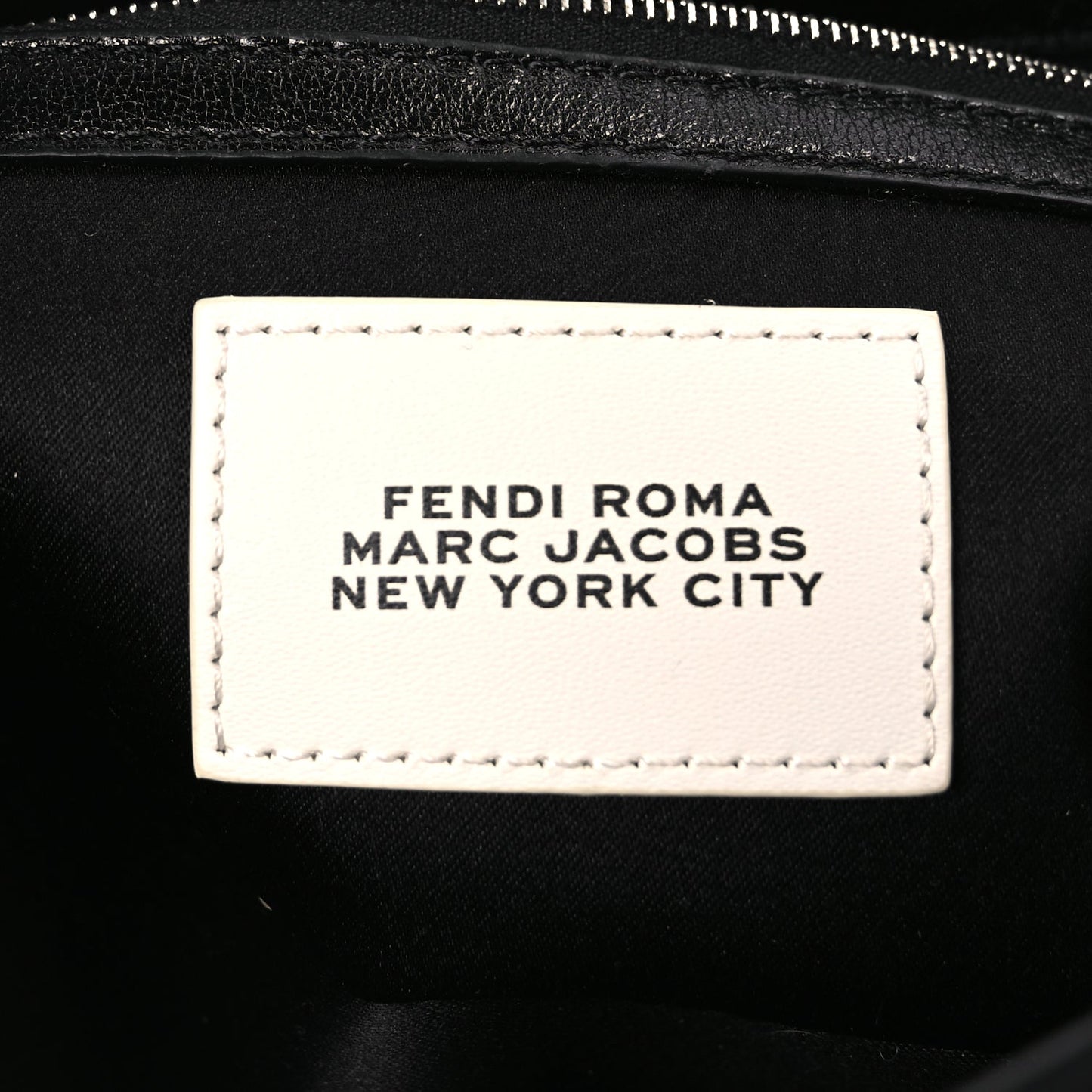 Fendi FENDI X MARC JACOBS Nappa Logo Medium Baguette Black