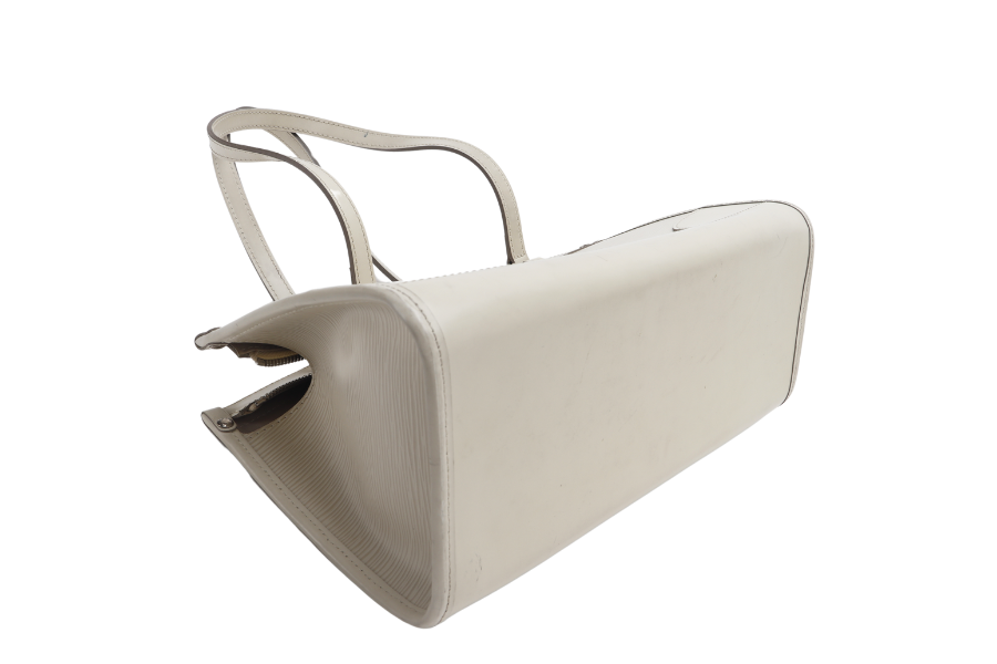 LOUIS VUITTON MADEILENE PM (M5933J) WHITE EPI LEATHER TOTE BAG SILVER HARDWARE WITH DUST COVER