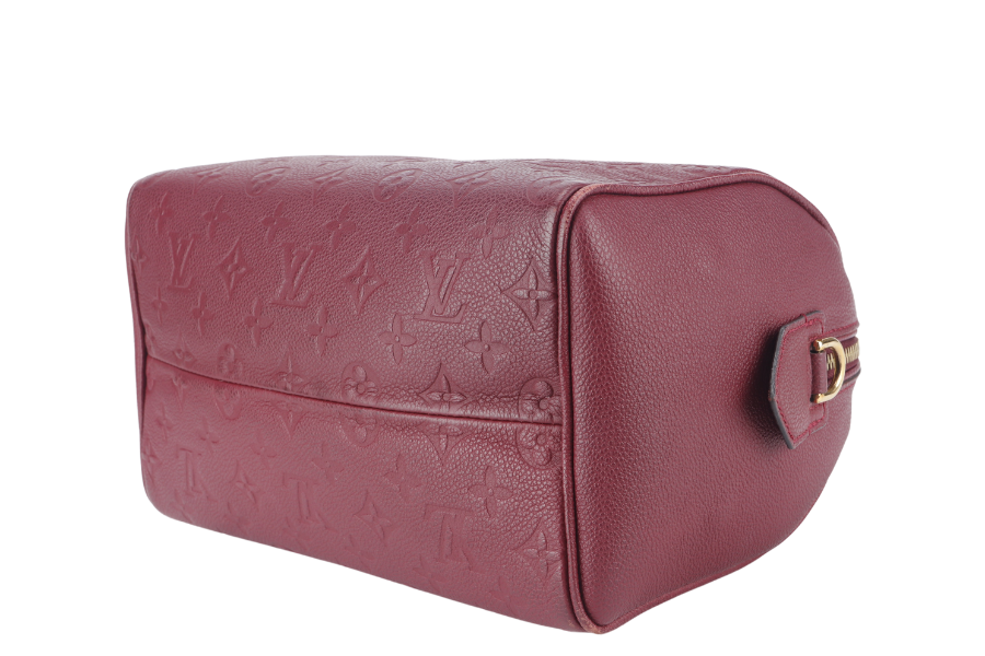 LOUIS VUITTON BANDOULIERE 25 ( ) BURGUNDY MONOGRAM EMPREINTE GOLD HARDWARE WITH STRAPS, LOCK AND KEYS Handbag