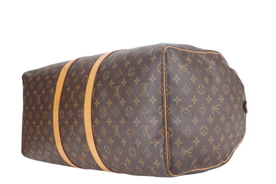 LOUIS VUITTON KEEPALL 55 ( ) BROWN MONOGRAM CANVAS GOLD HARDWARE NO DUST COVER Handbag