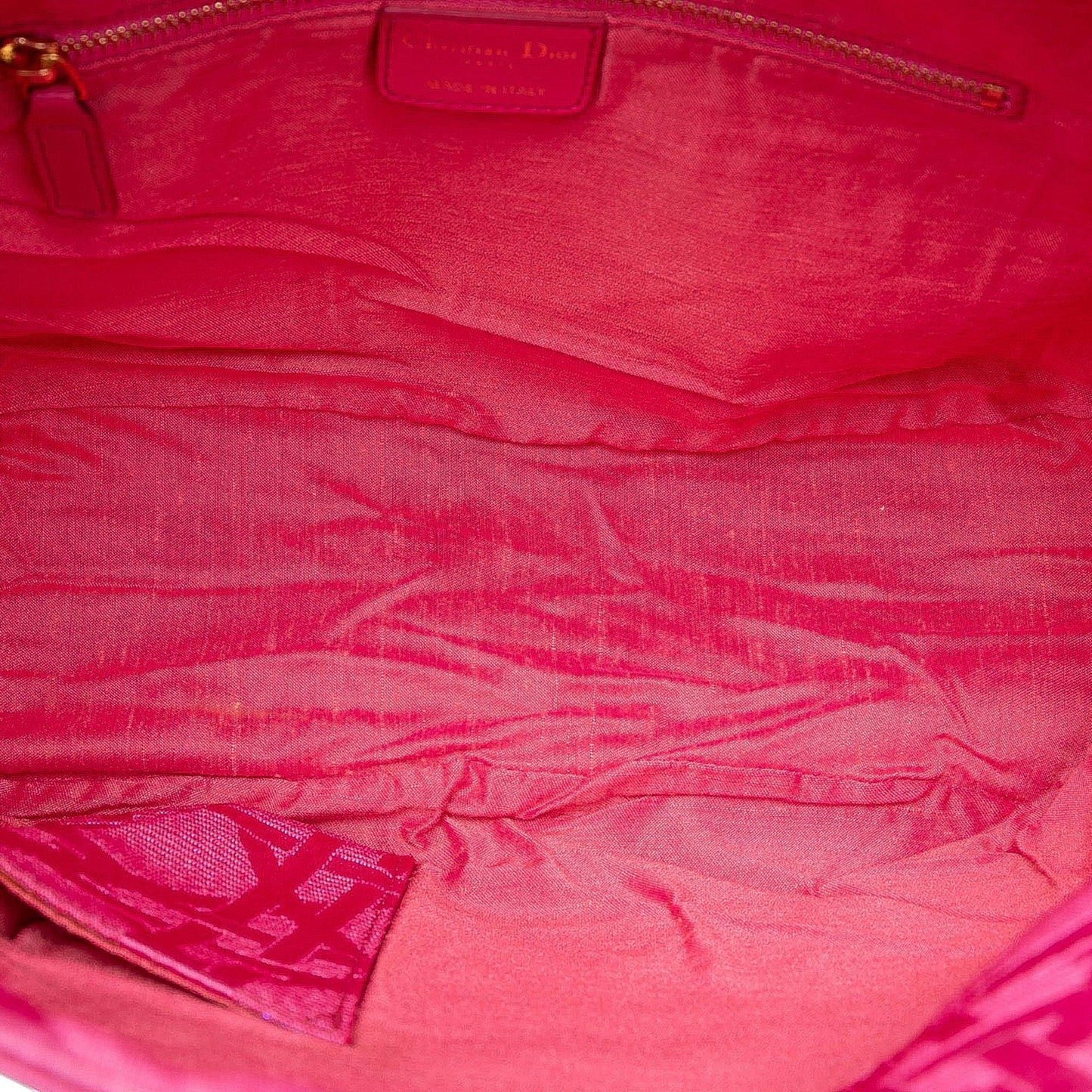 Pink Dior Canvas Cannage Hobo Bag