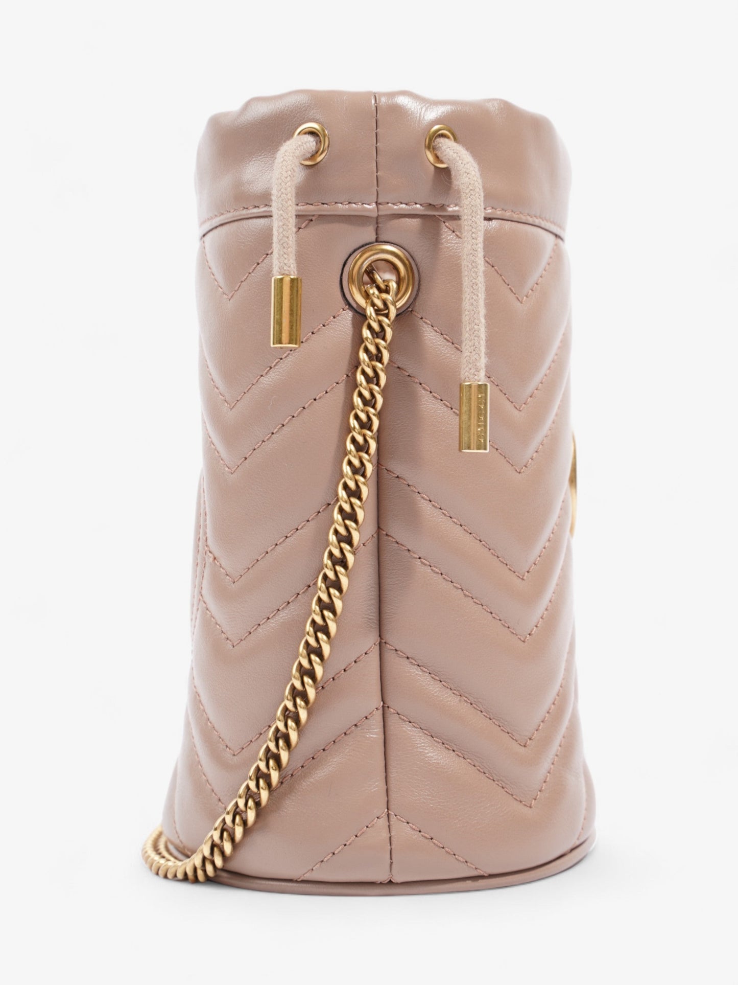 Gucci GG Marmont Bucket Bag Dusty Pink Matelasse Leather Mini