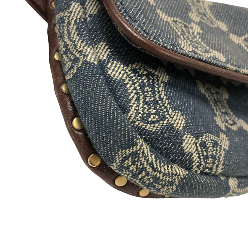 CELINE Sling bag Denim, Leather blue Waist pouch Macadam Triomphe Women
