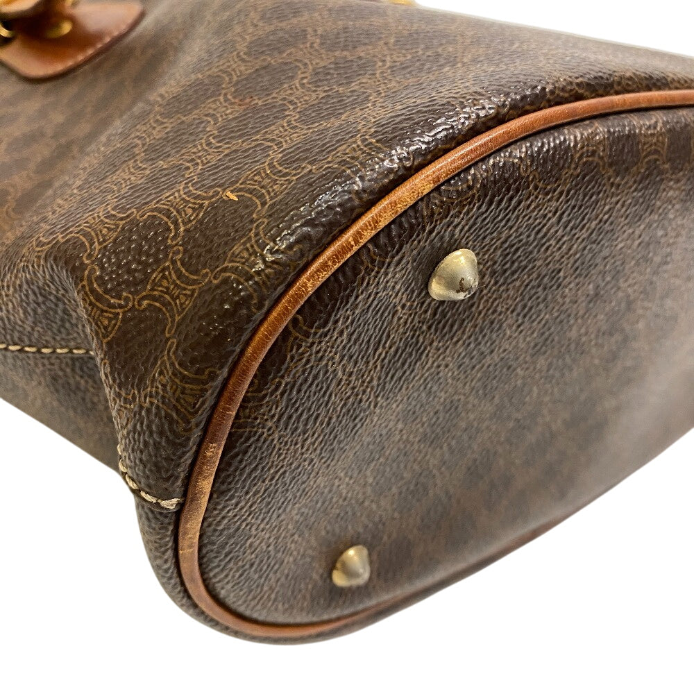 CELINE Tote Bag leather Brown bucket Macadam Women